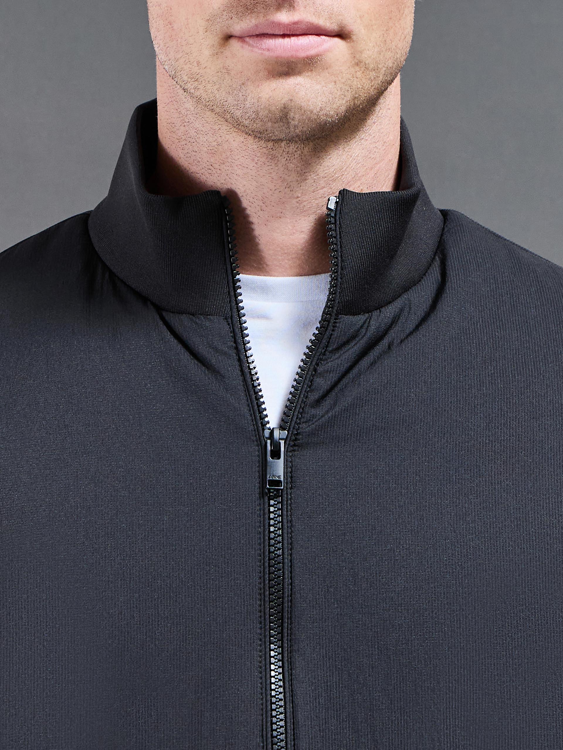 Padded Shell Funnel Neck Jacket in Black - Image 4