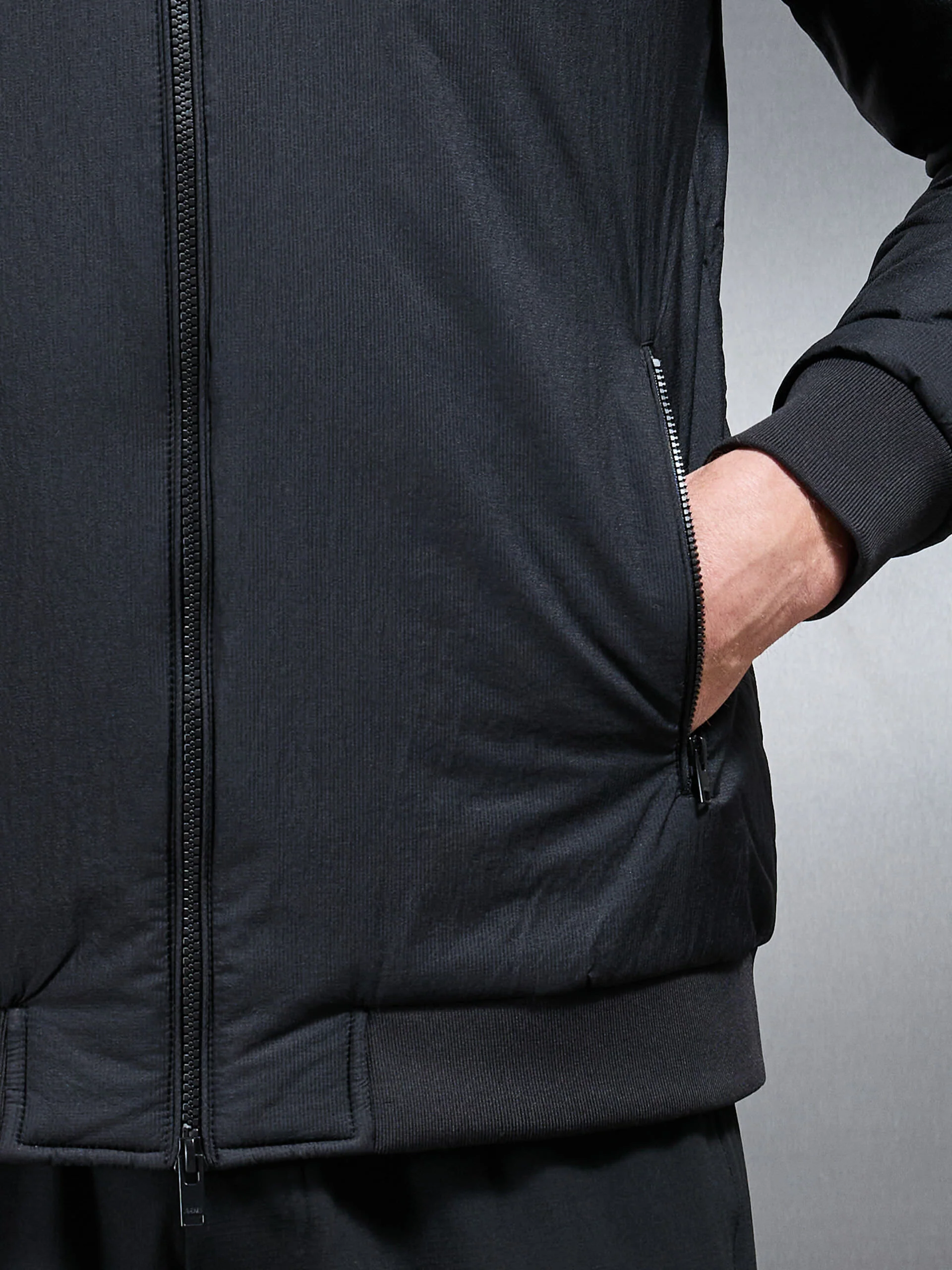 Padded Shell Funnel Neck Jacket in Black - Image 5