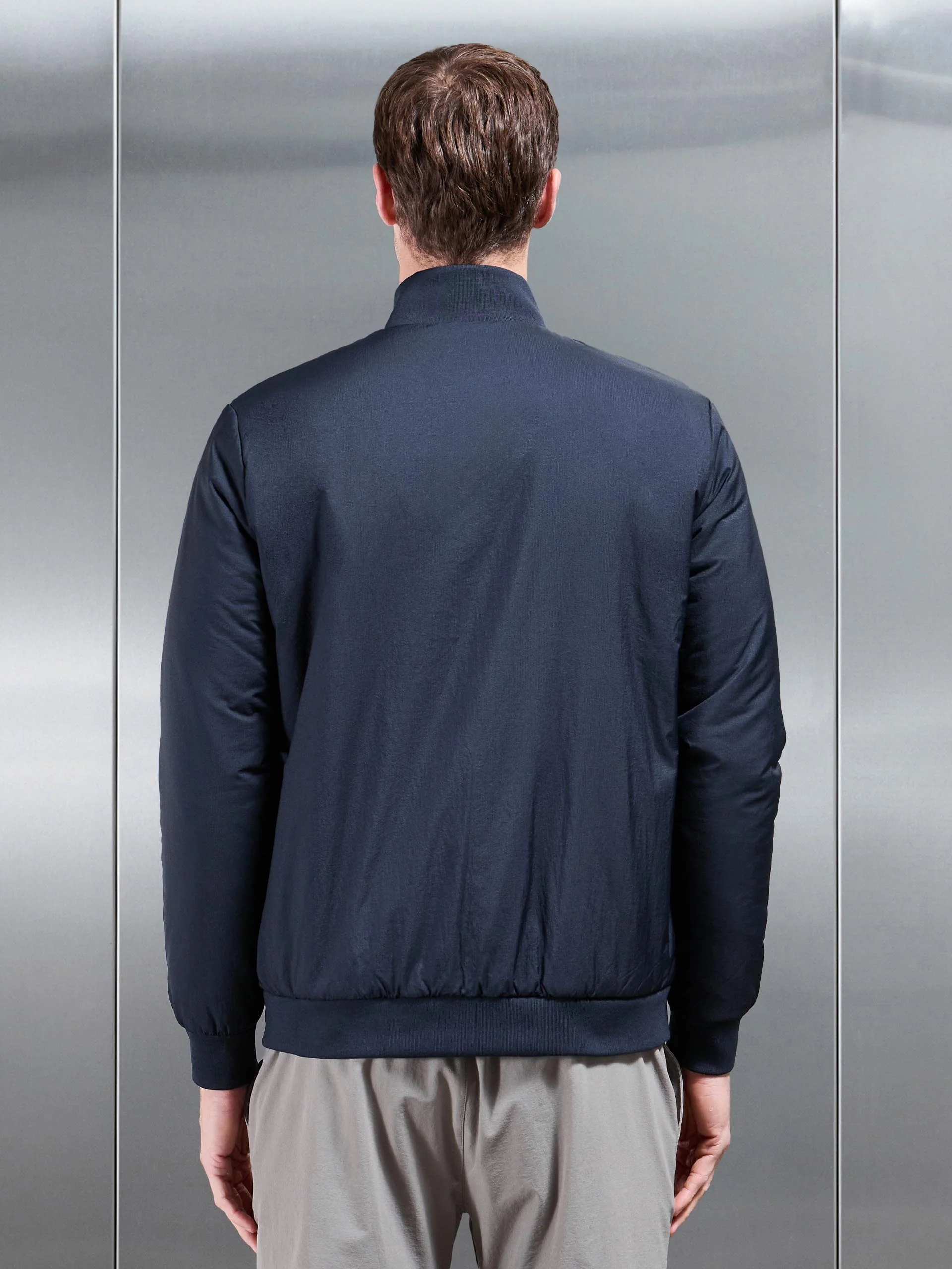Padded Shell Funnel Neck Jacket in Navy - Image 4