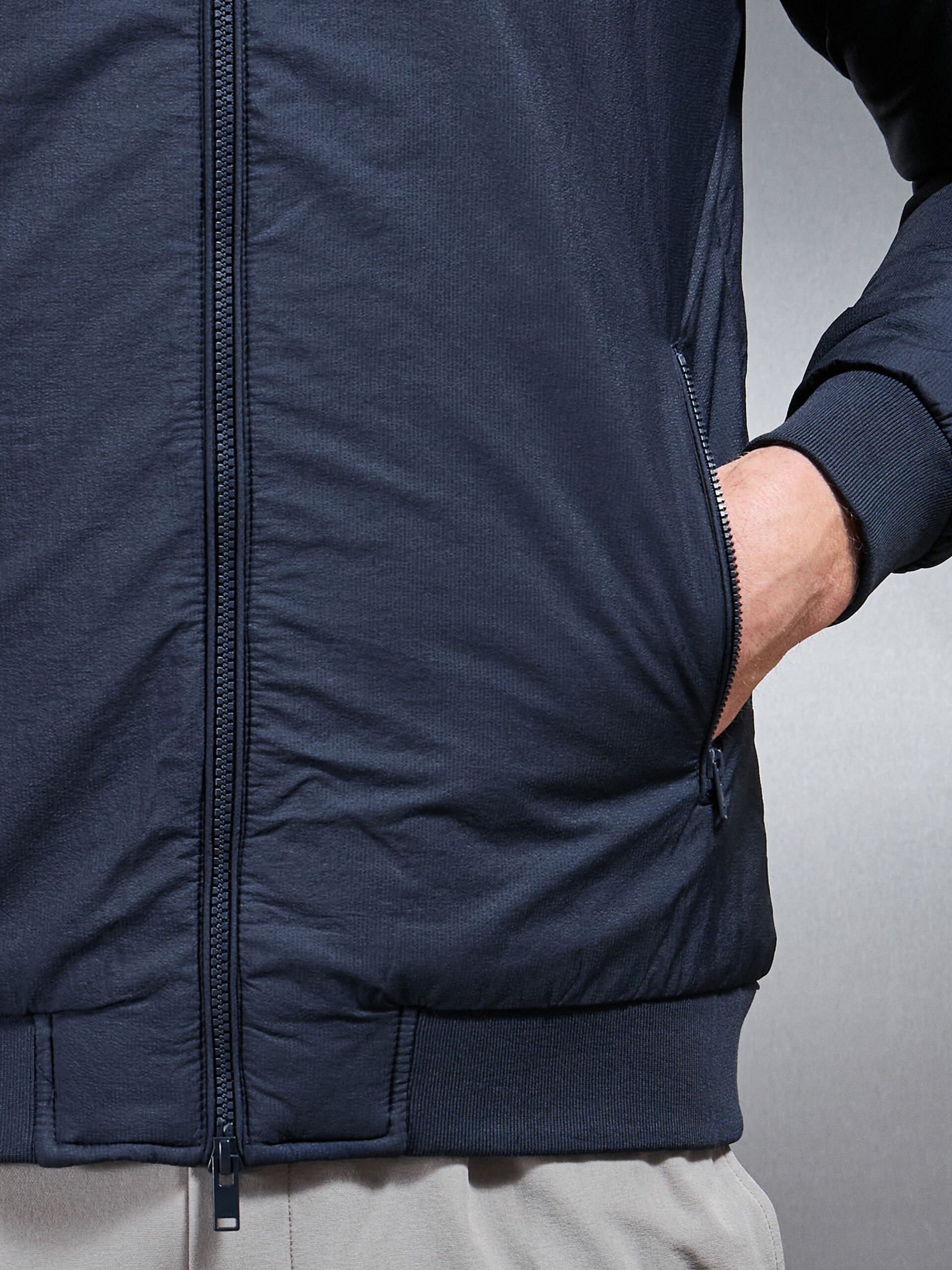 Padded Shell Funnel Neck Jacket in Navy - Image 6