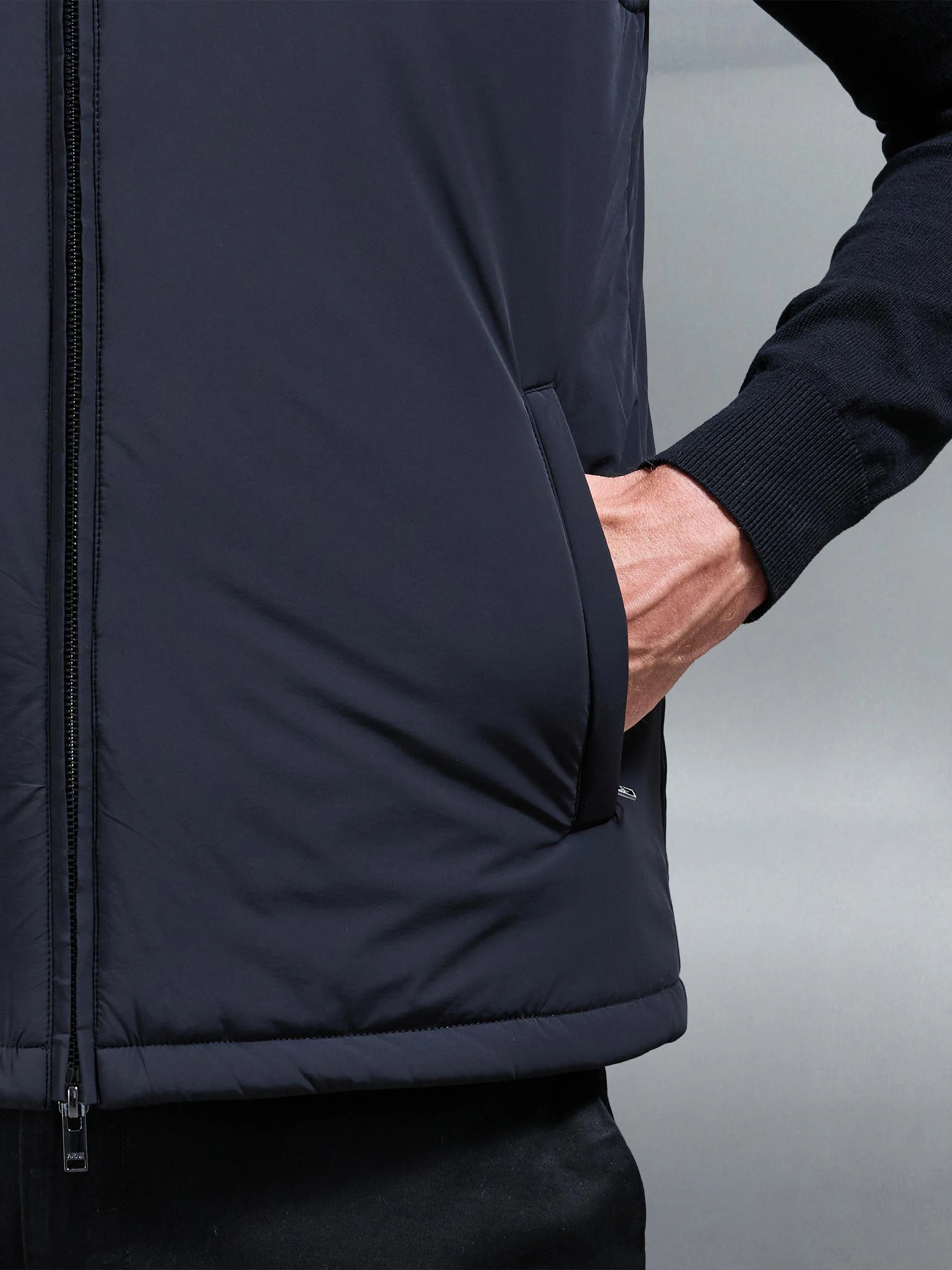 Padded Shell Gilet in Black - Image 4