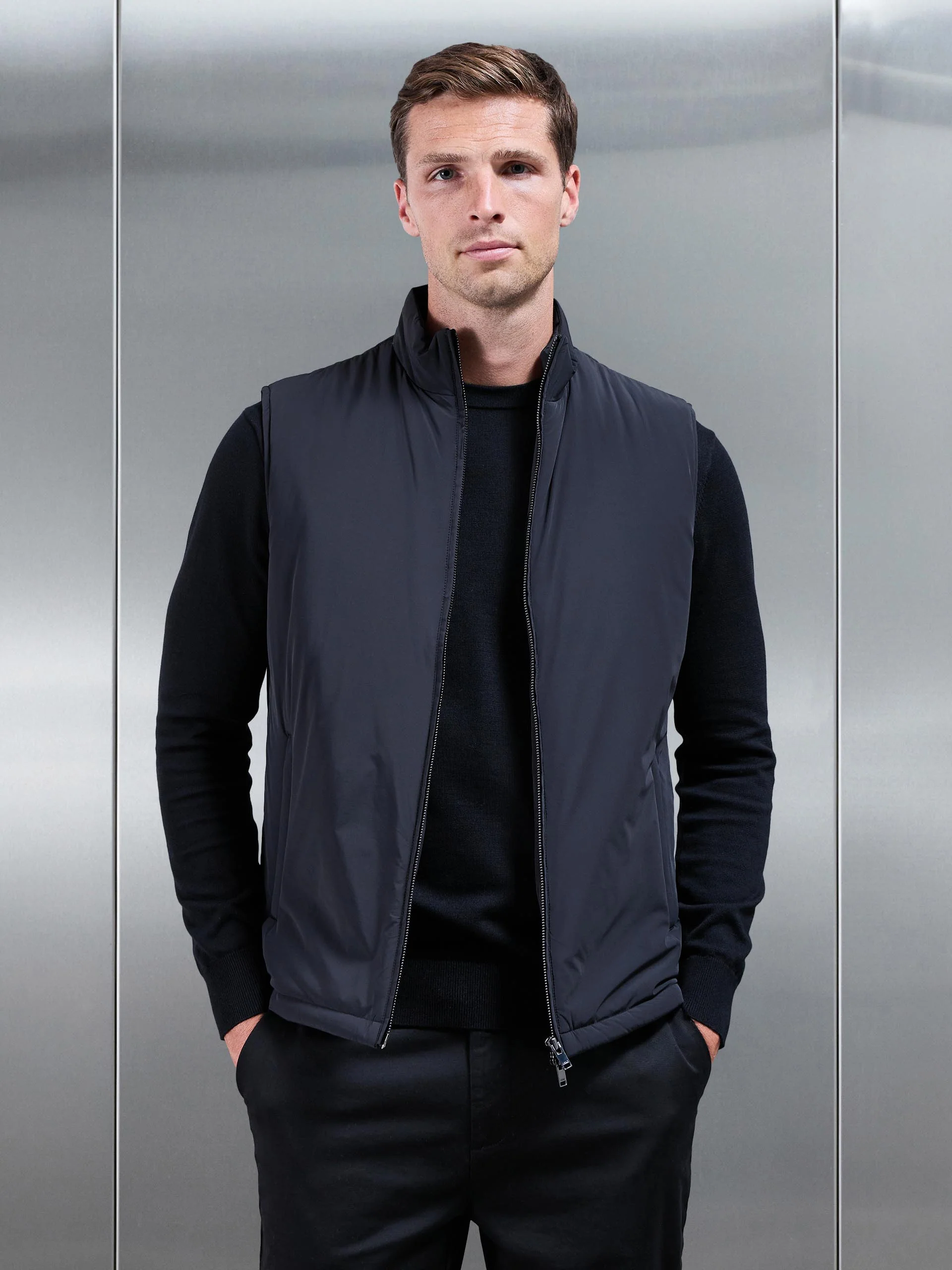 Padded Shell Gilet in Black - Image 6