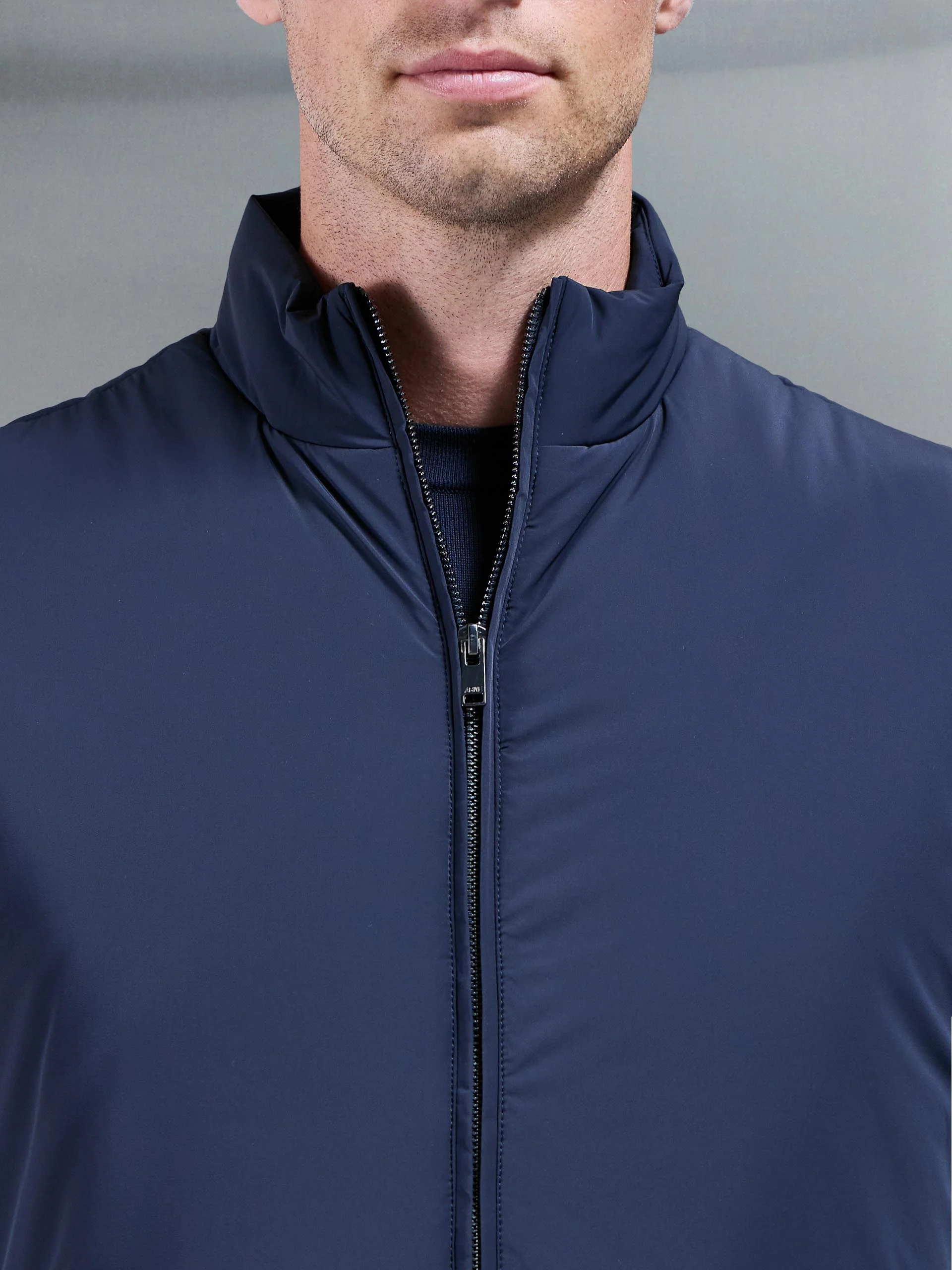 Padded Shell Gilet in Navy - Image 3