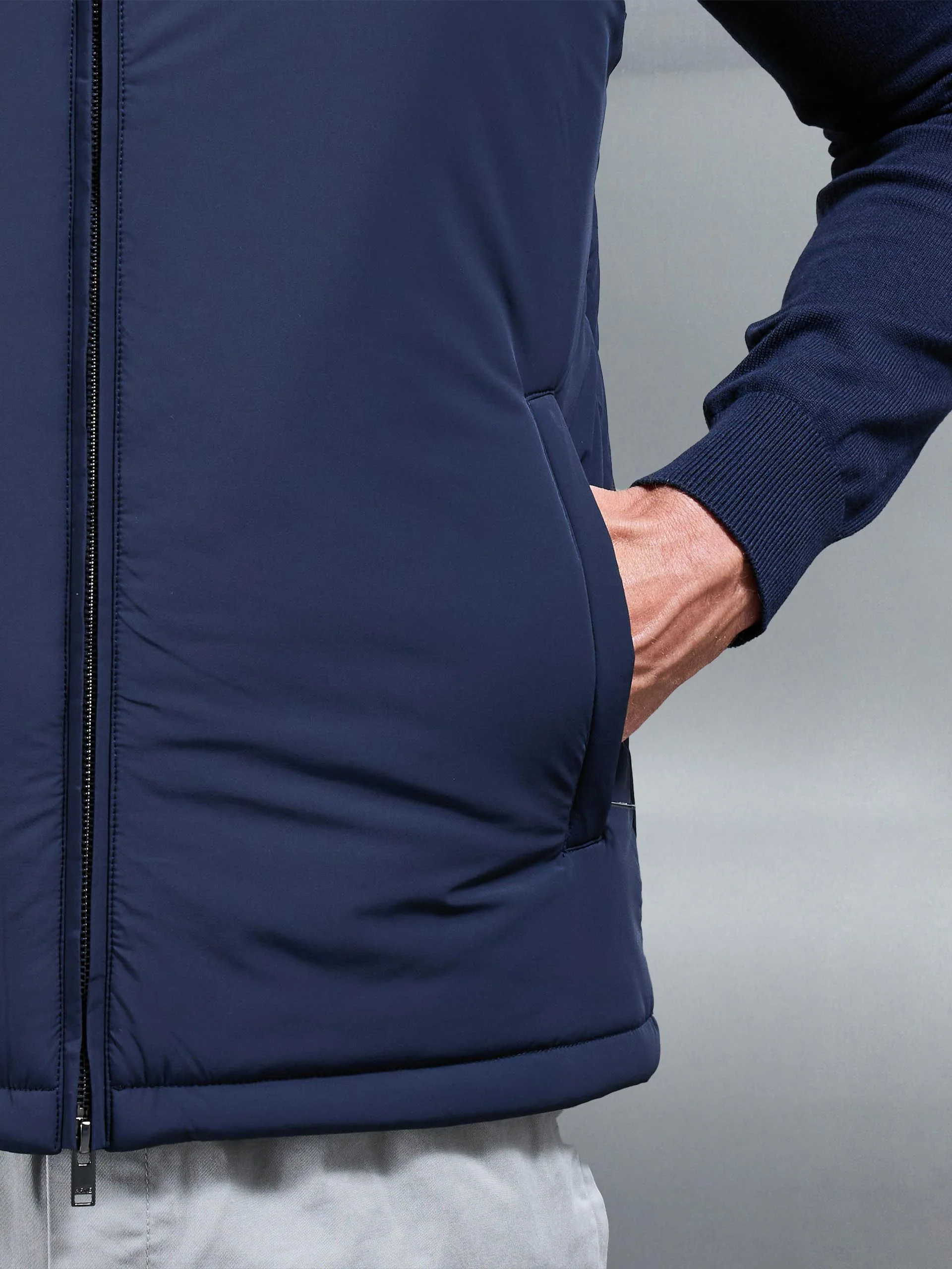 Padded Shell Gilet in Navy - Image 4