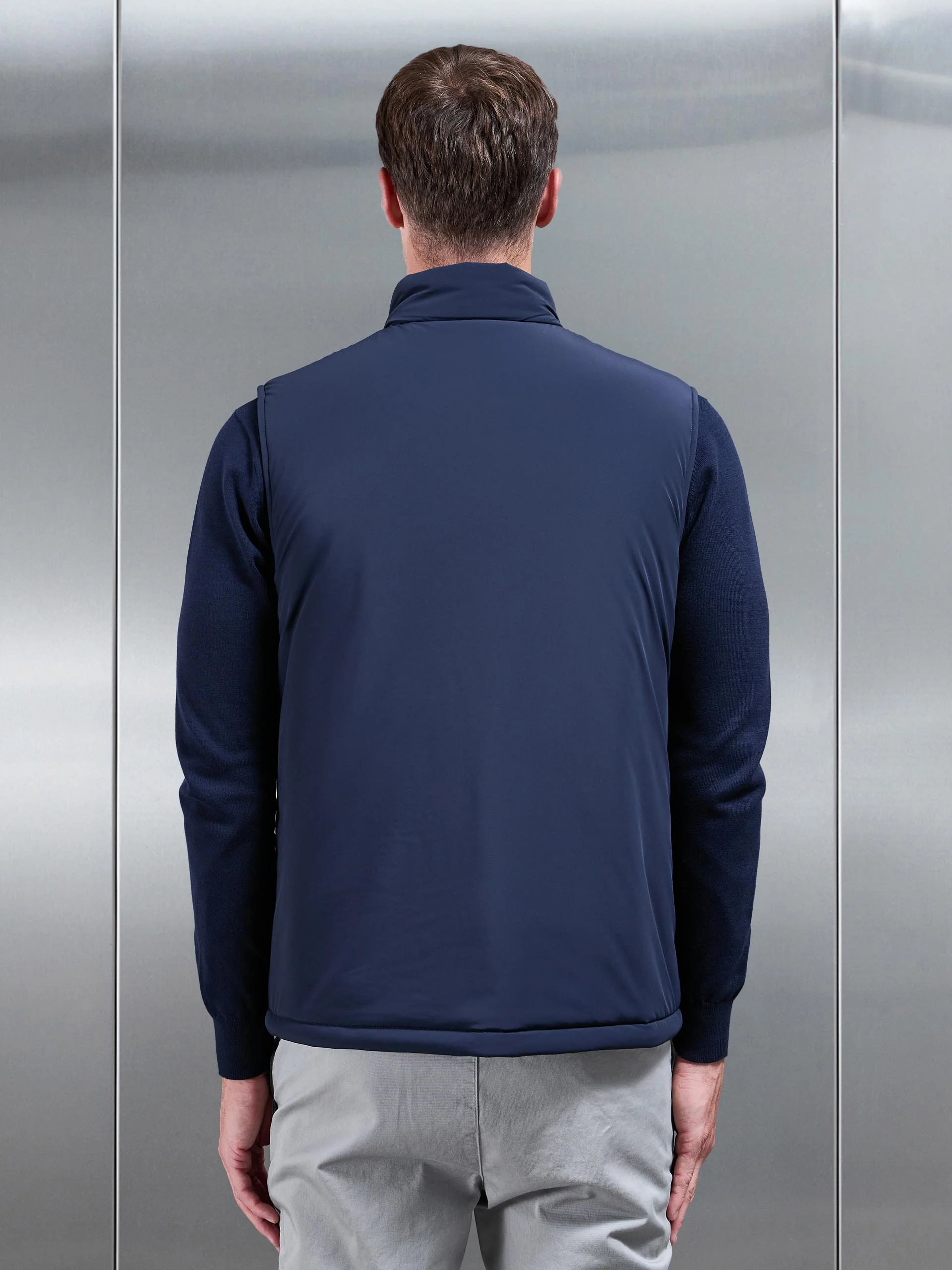 Padded Shell Gilet in Navy - Image 5