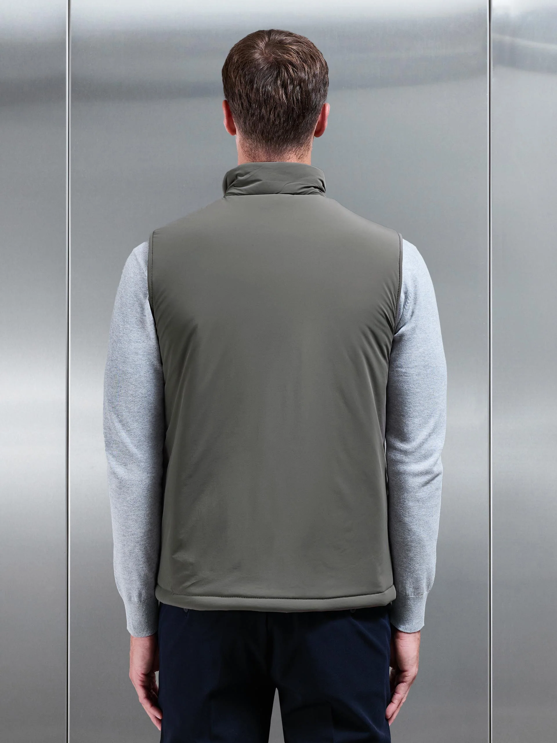 Padded Shell Gilet in Olive - Image 6
