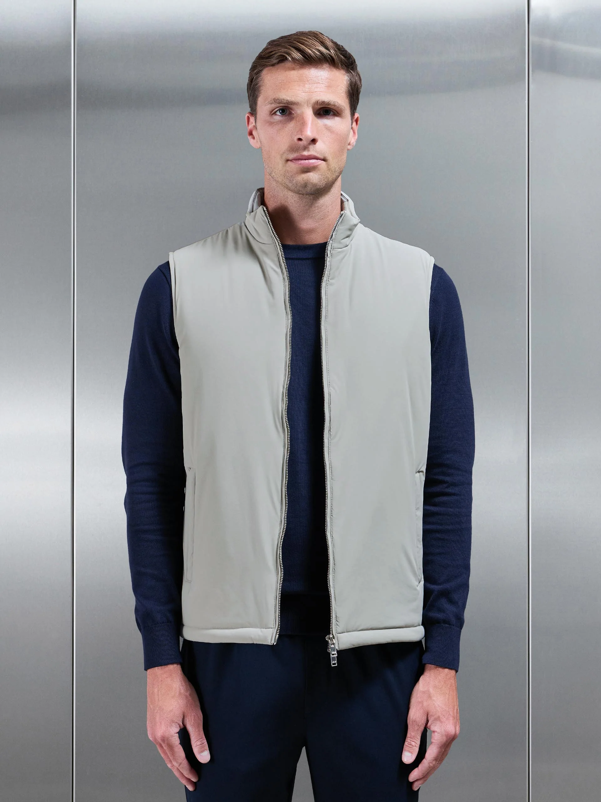 Padded Shell Gilet in Stone - Image 6