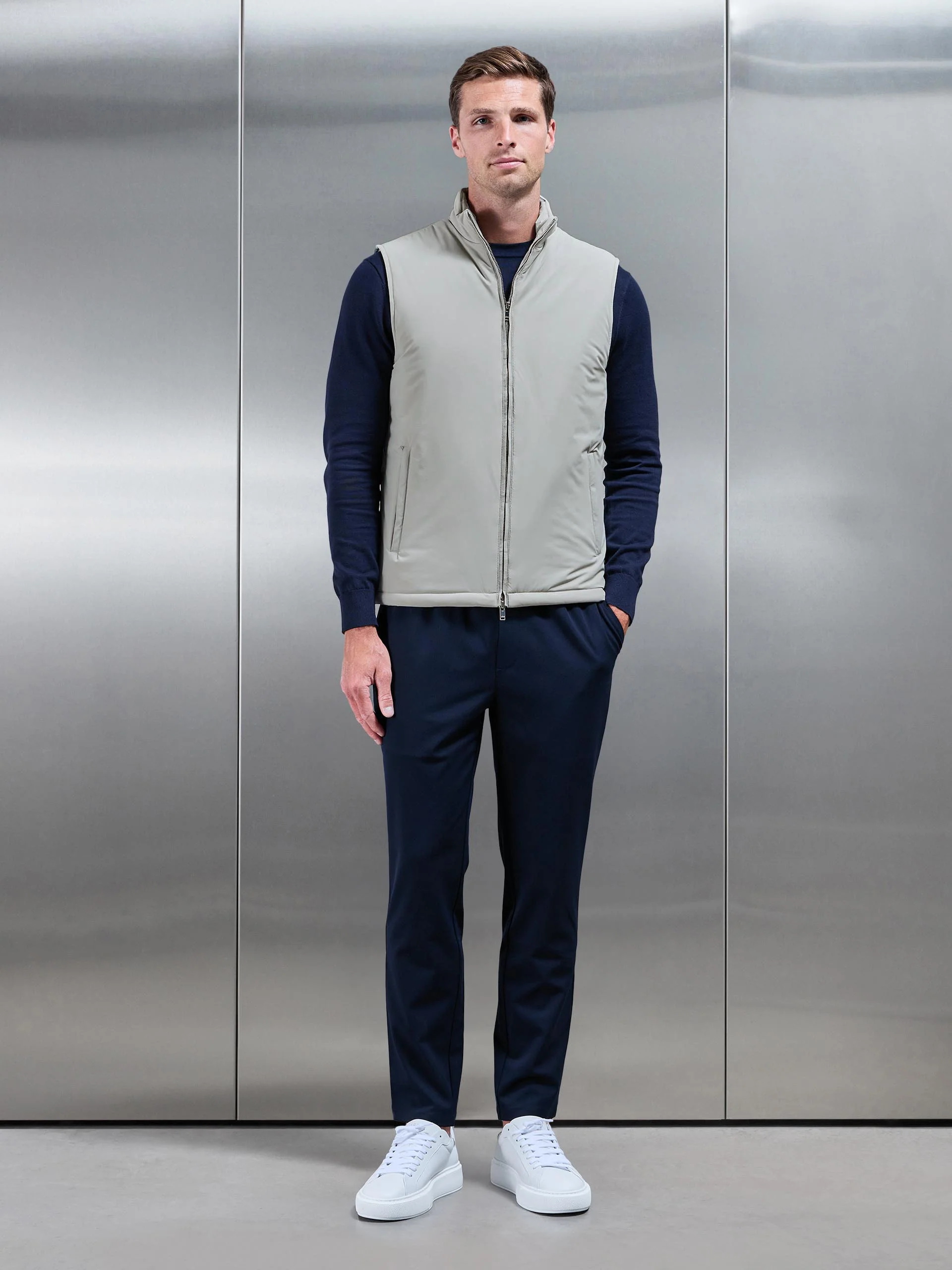 Padded Shell Gilet in Stone - Image 7