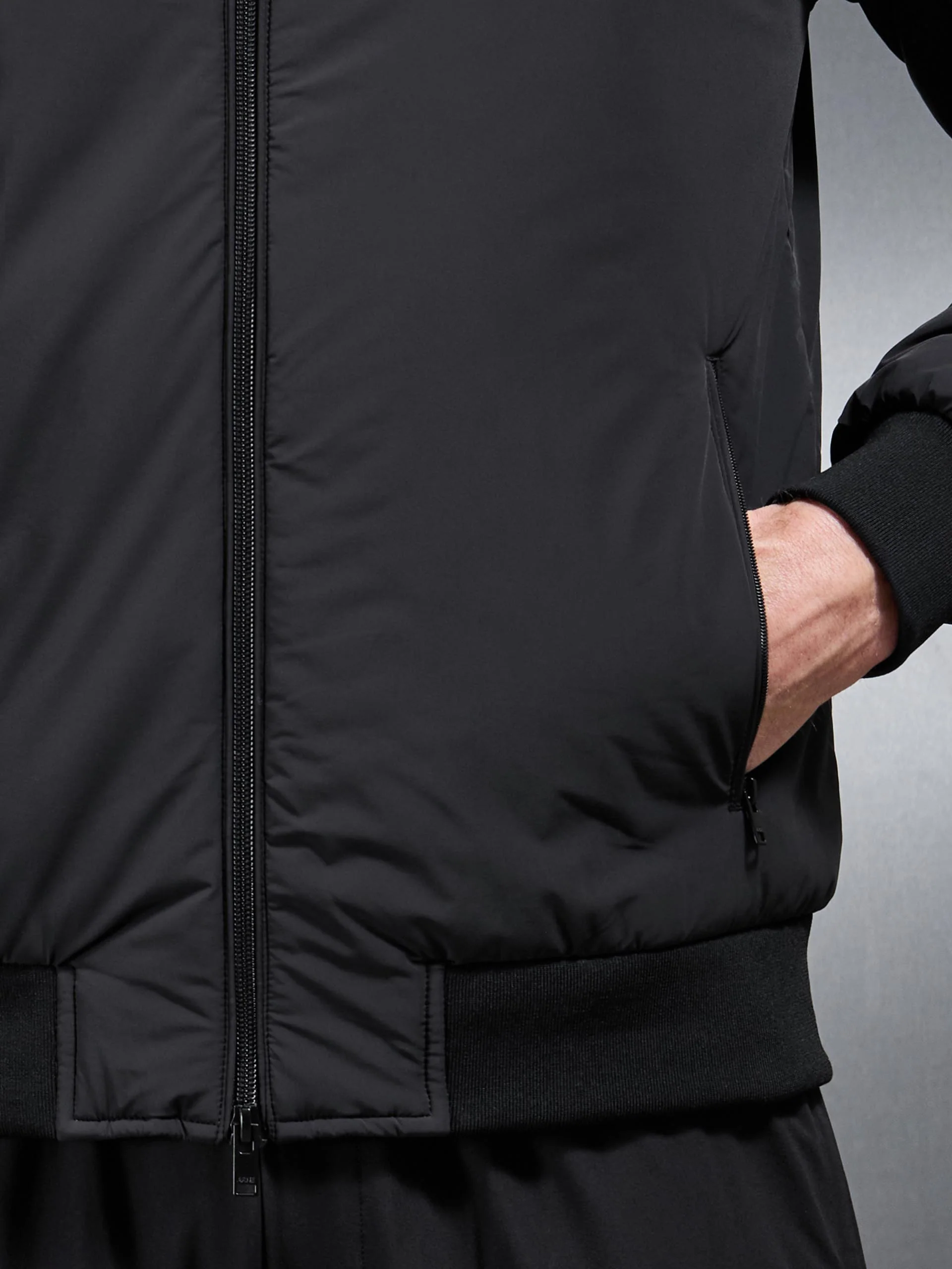 Padded Tonal Windbreaker in Black - Image 5