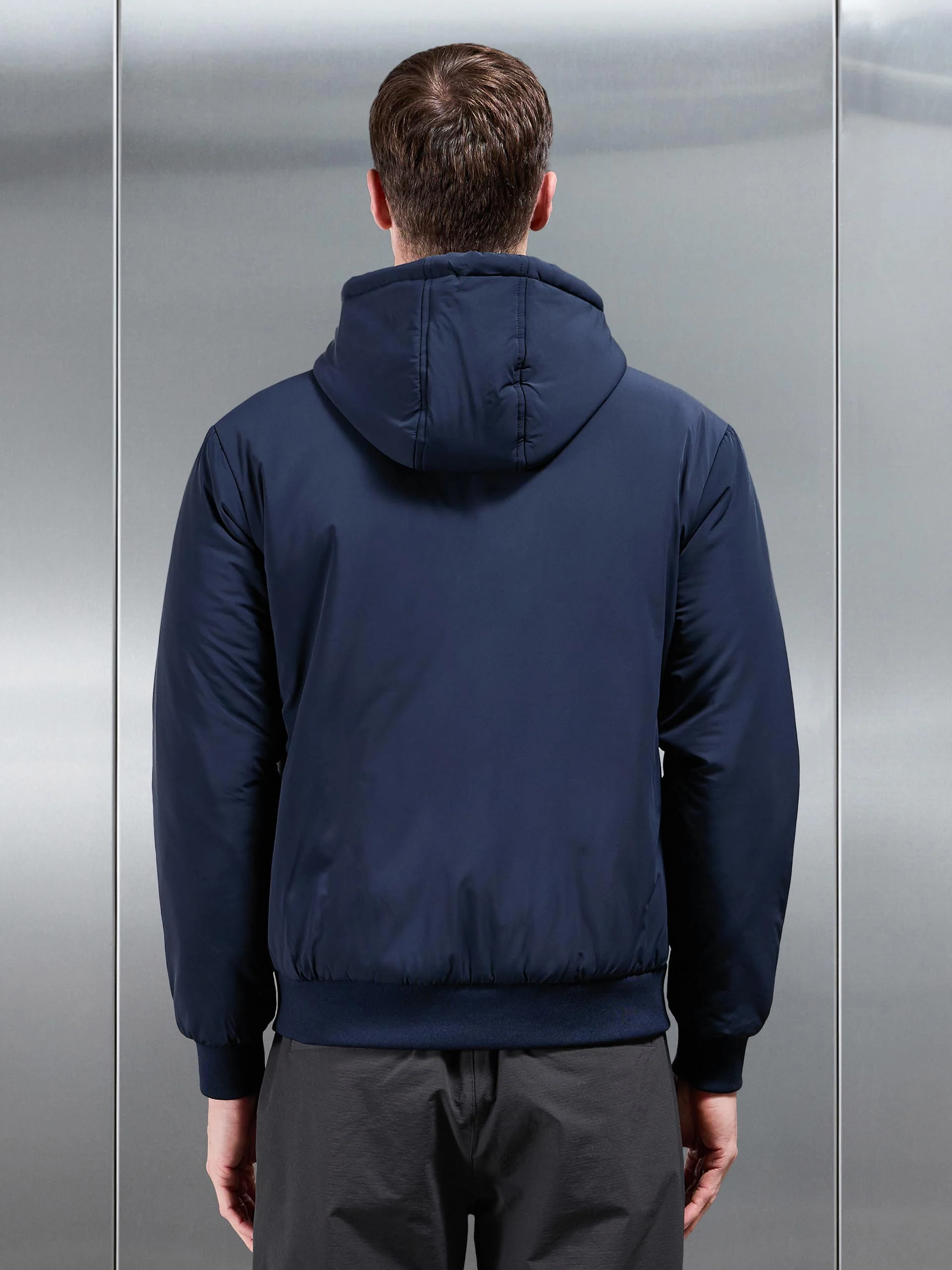 Padded Tonal Windbreaker in Navy - Image 3
