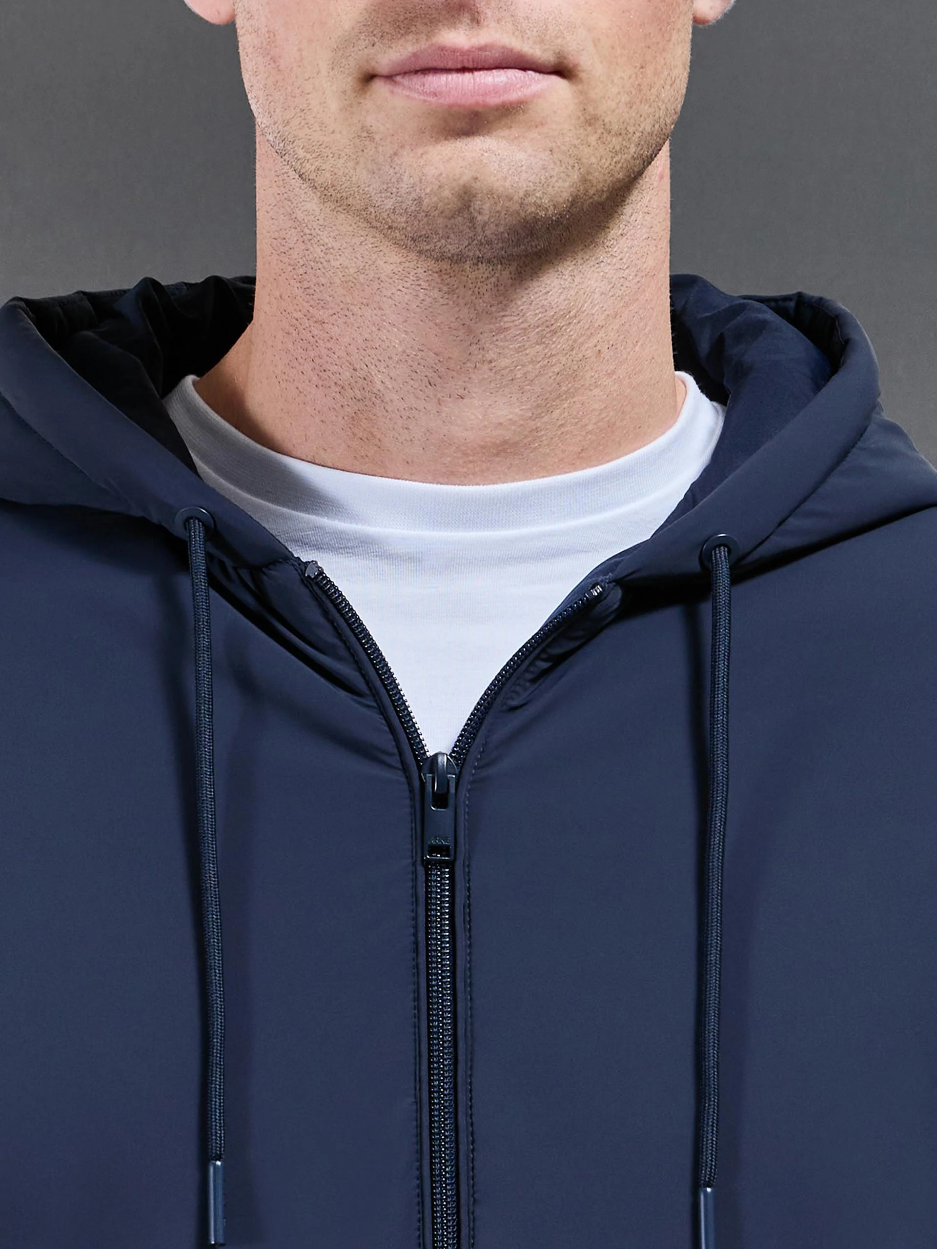 Padded Tonal Windbreaker in Navy - Image 4