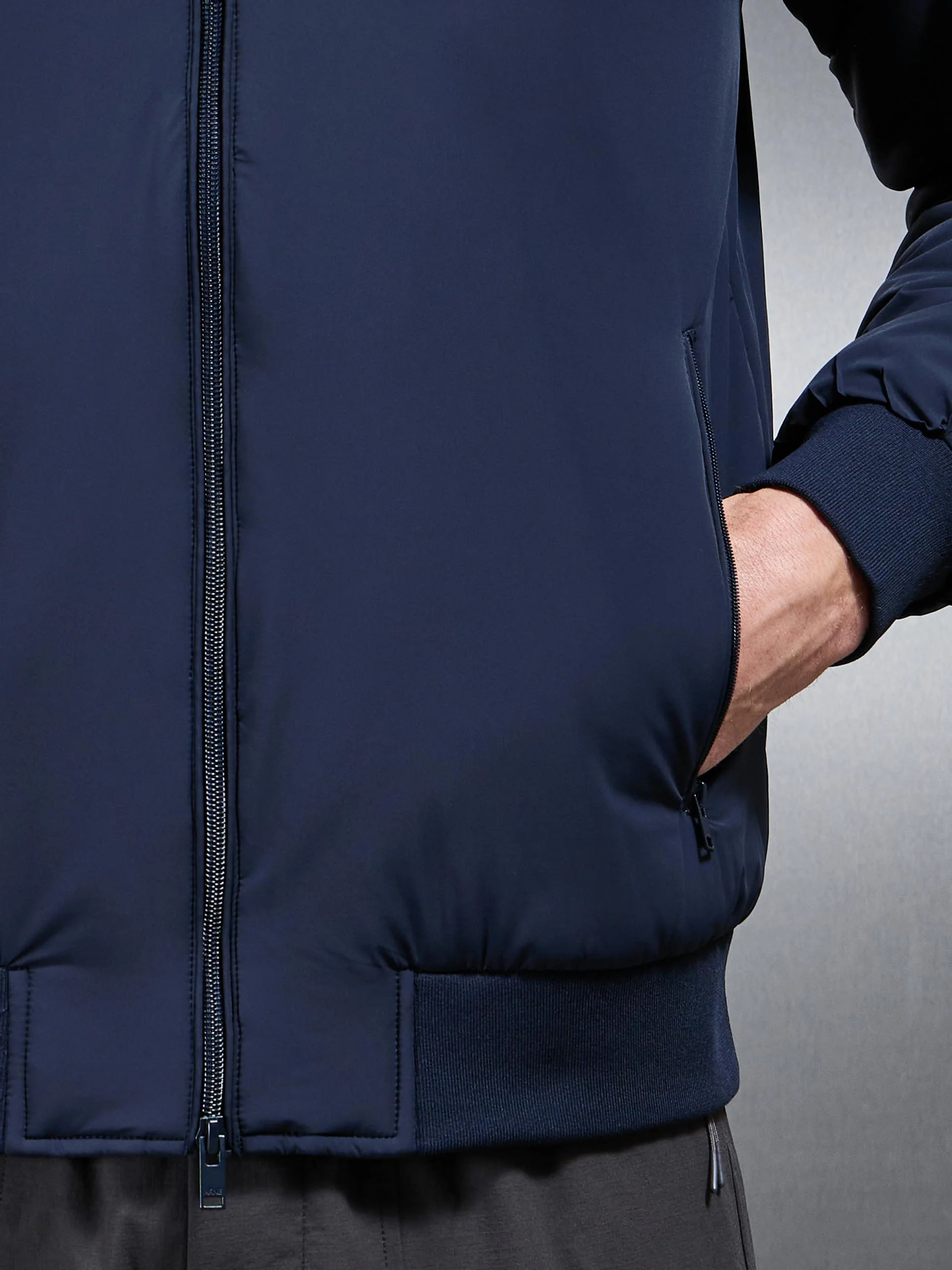 Padded Tonal Windbreaker in Navy - Image 5