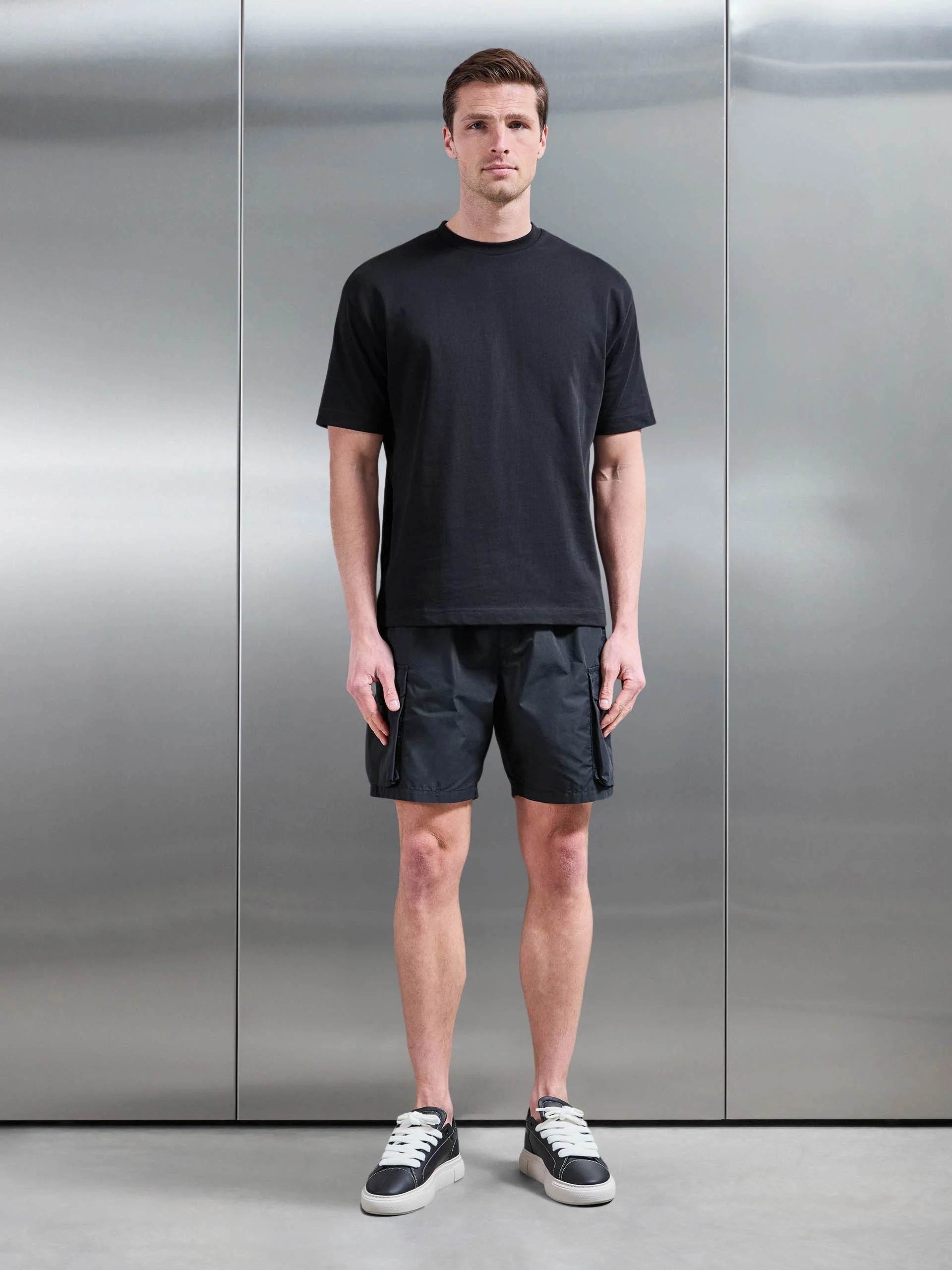 Parachute Cargo Short in Black - Image 2