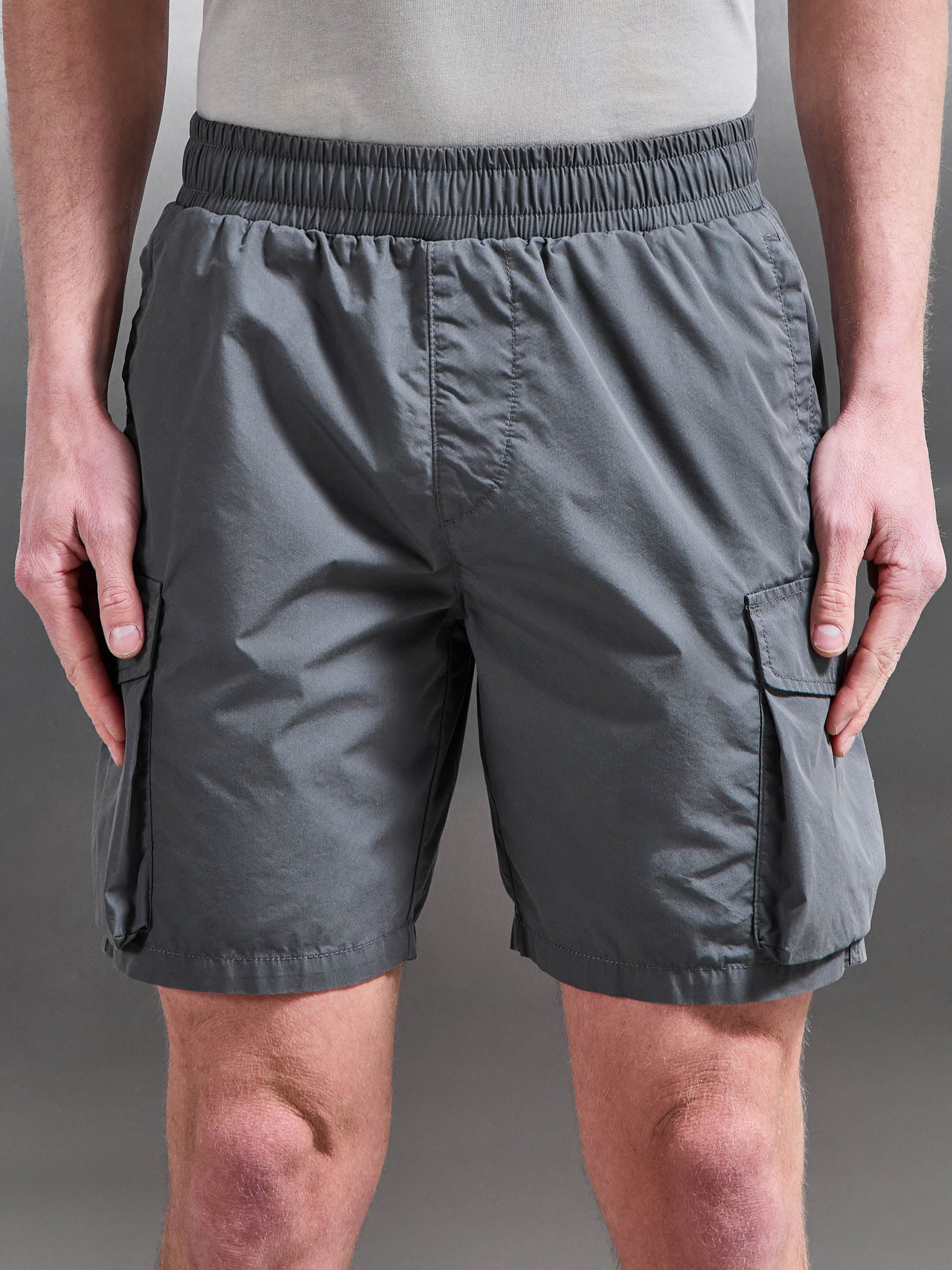 Parachute Cargo Short in Grey - Image 4