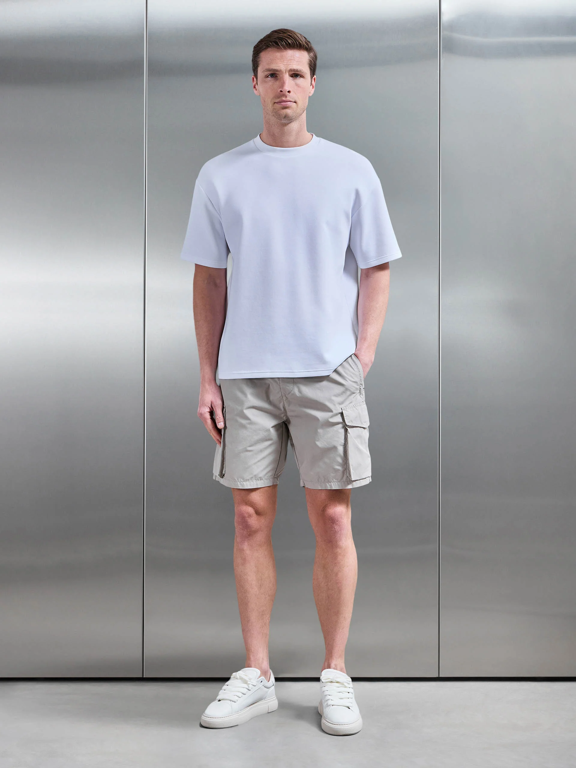 Parachute Cargo Short in Stone - Image 2