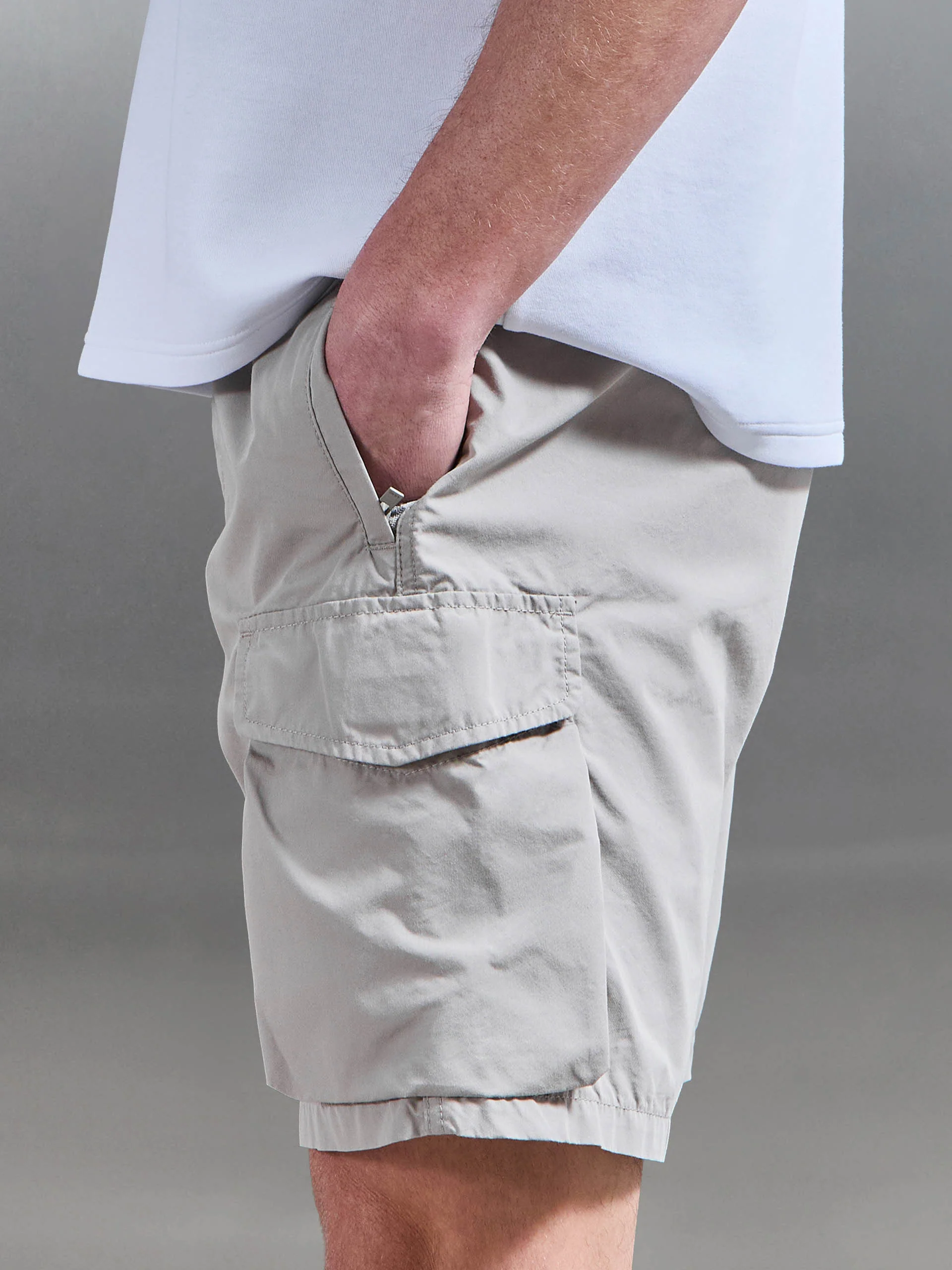 Parachute Cargo Short in Stone - Image 7