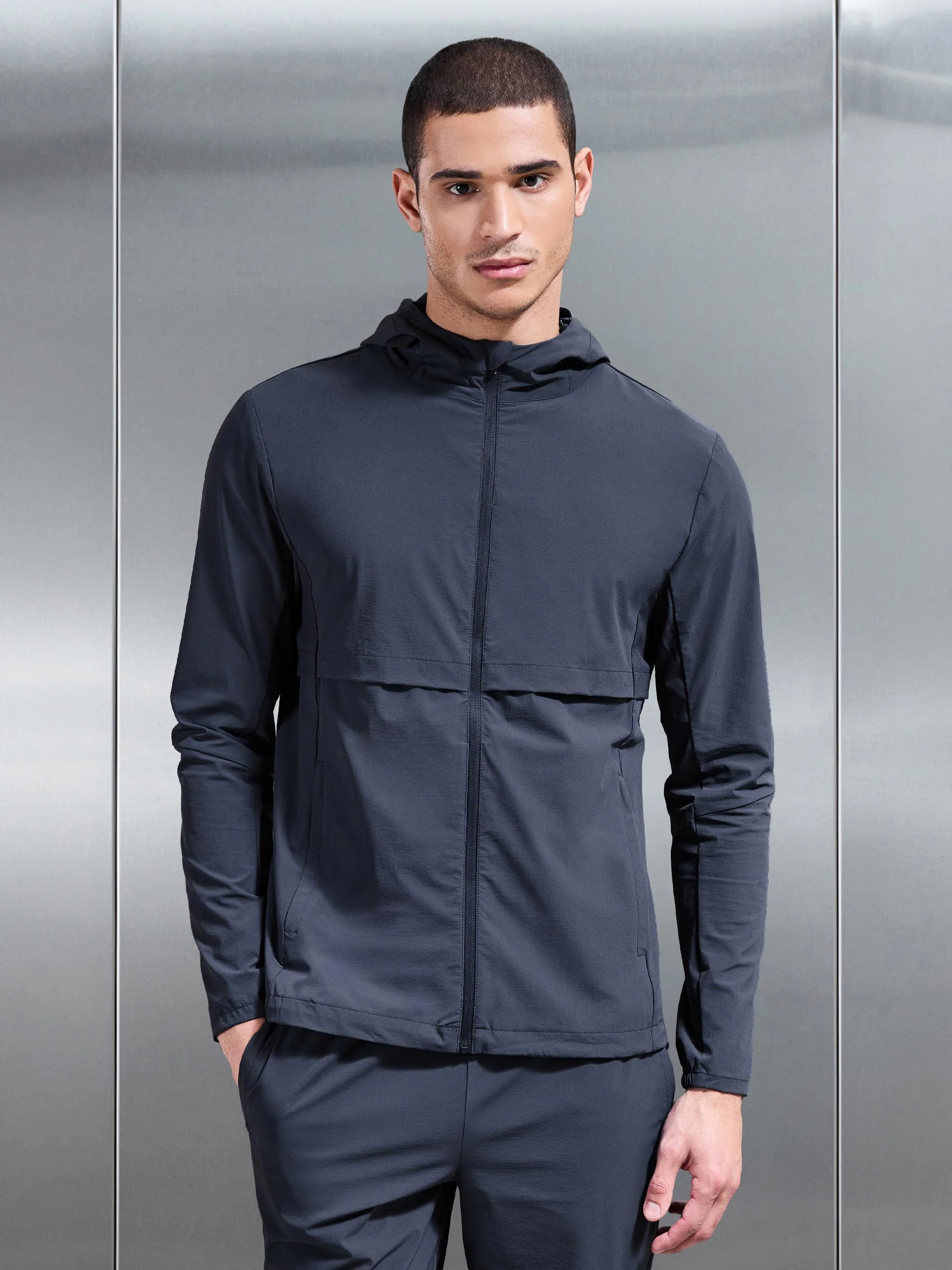 Performance Windbreaker in Slate Blue - Image 3