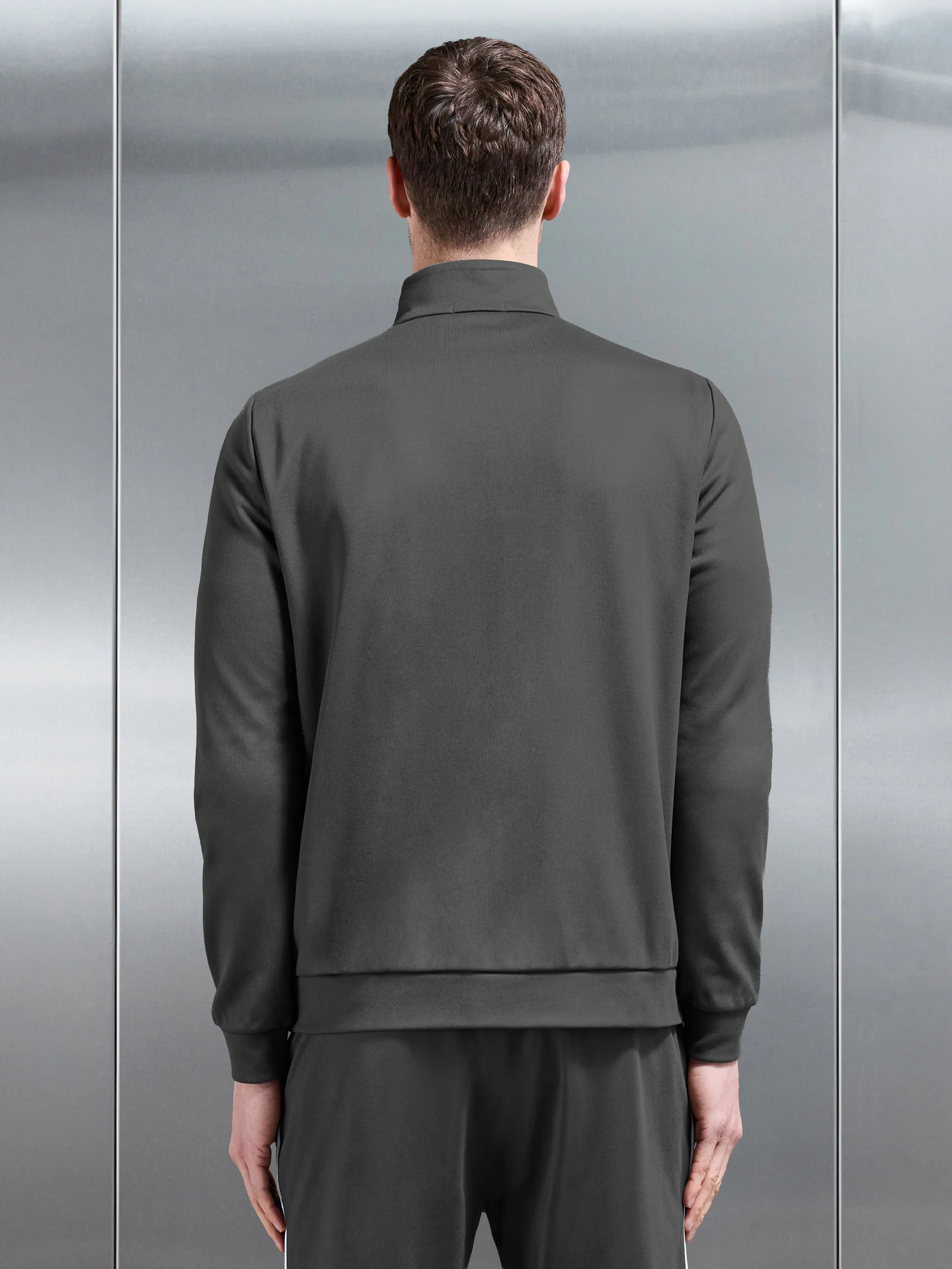 Piping Track Jacket in Grey - Image 3