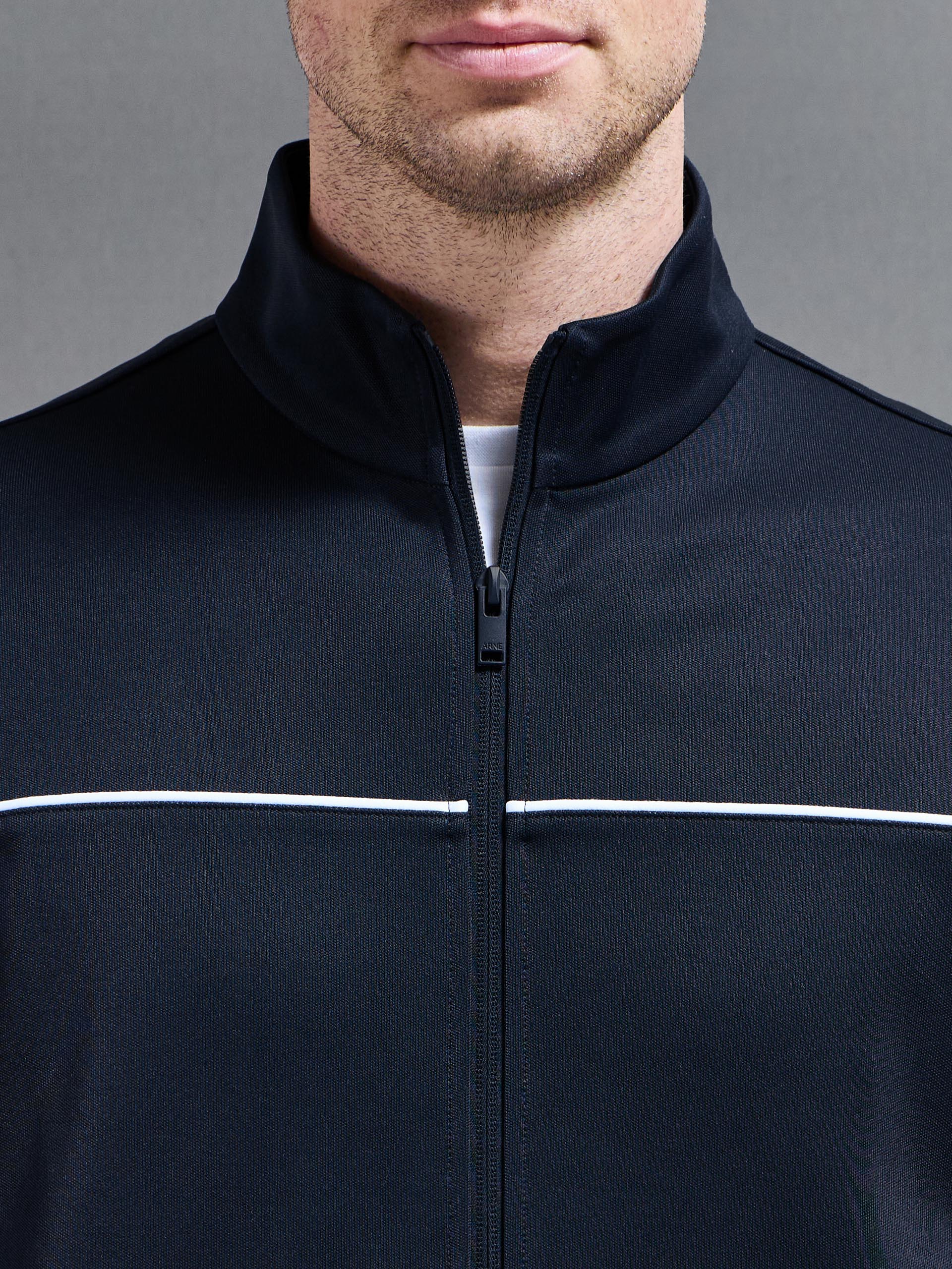 Piping Track Jacket in Navy - Image 4