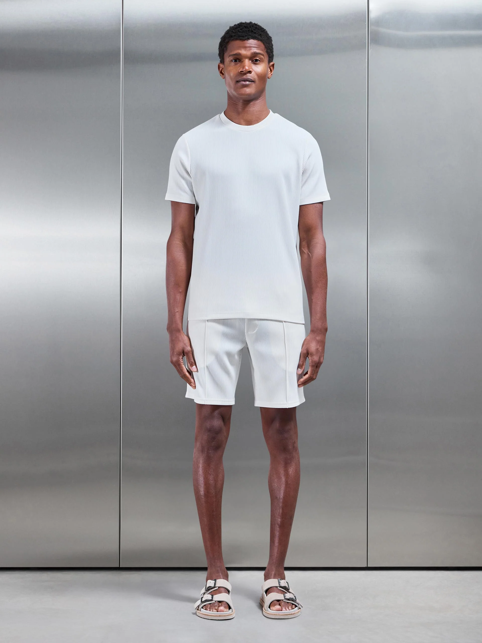 Pleated Short in Ecru - Image 2