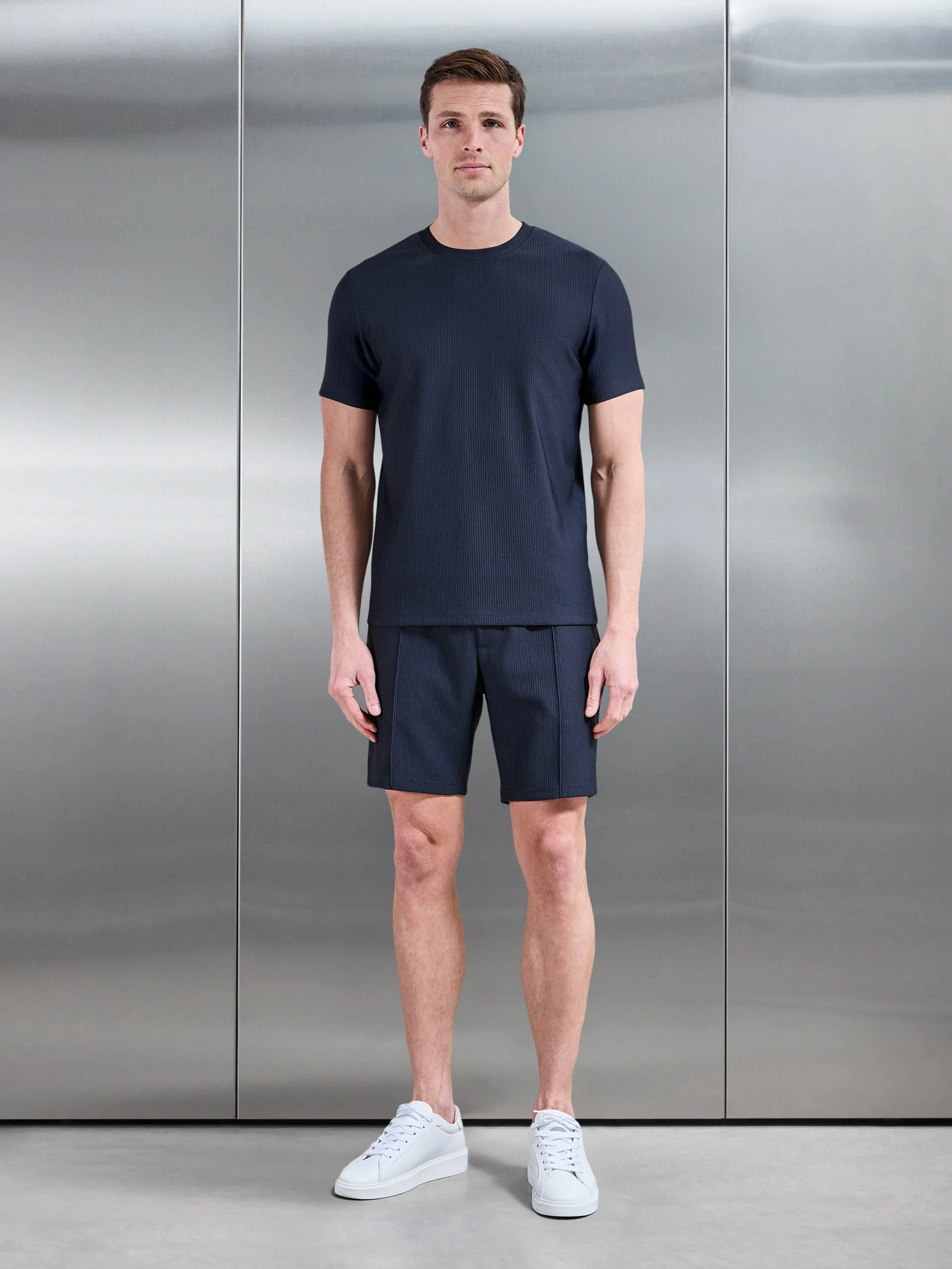 Pleated Short in Navy - Image 2