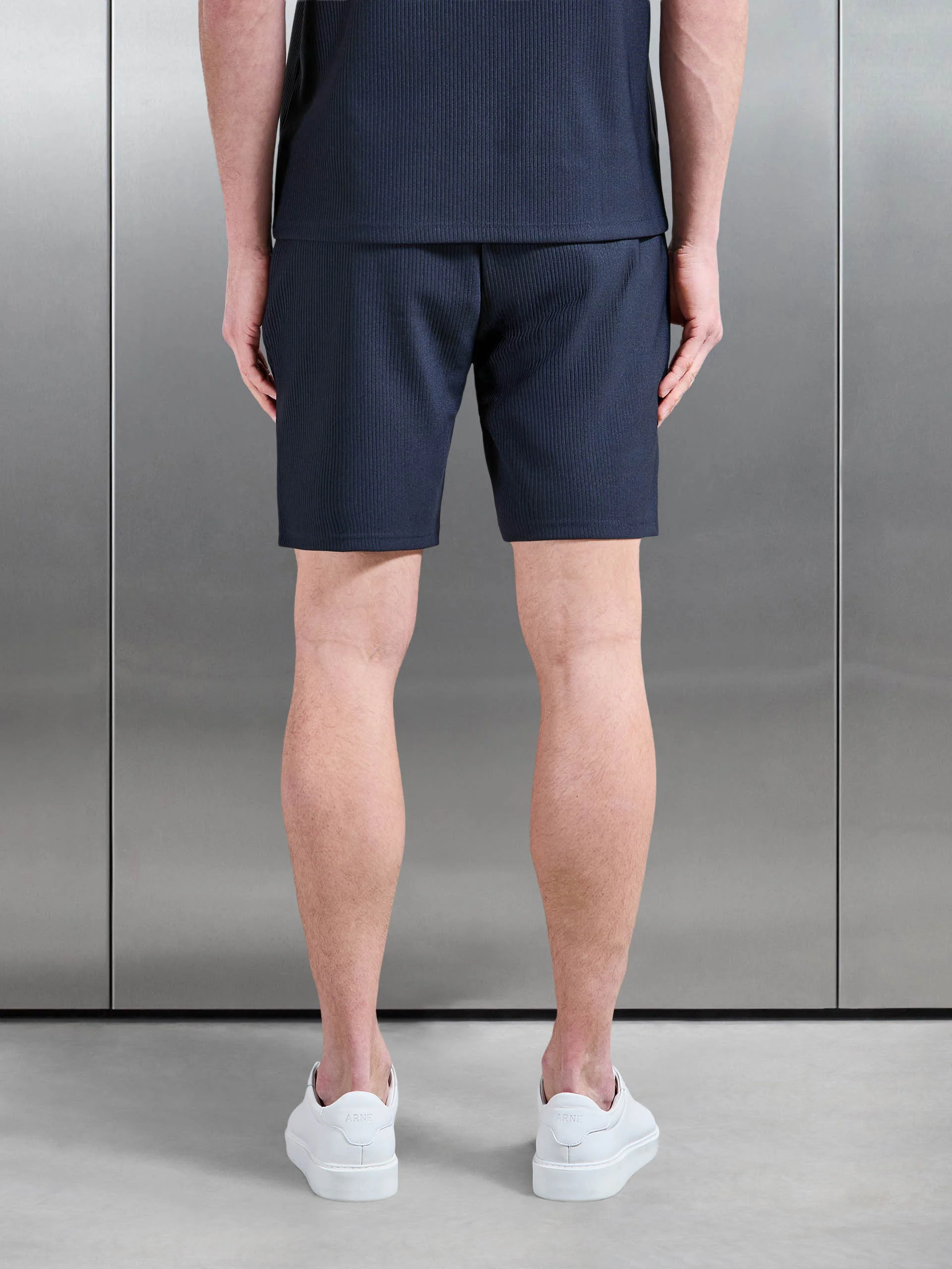 Pleated Short in Navy - Image 3