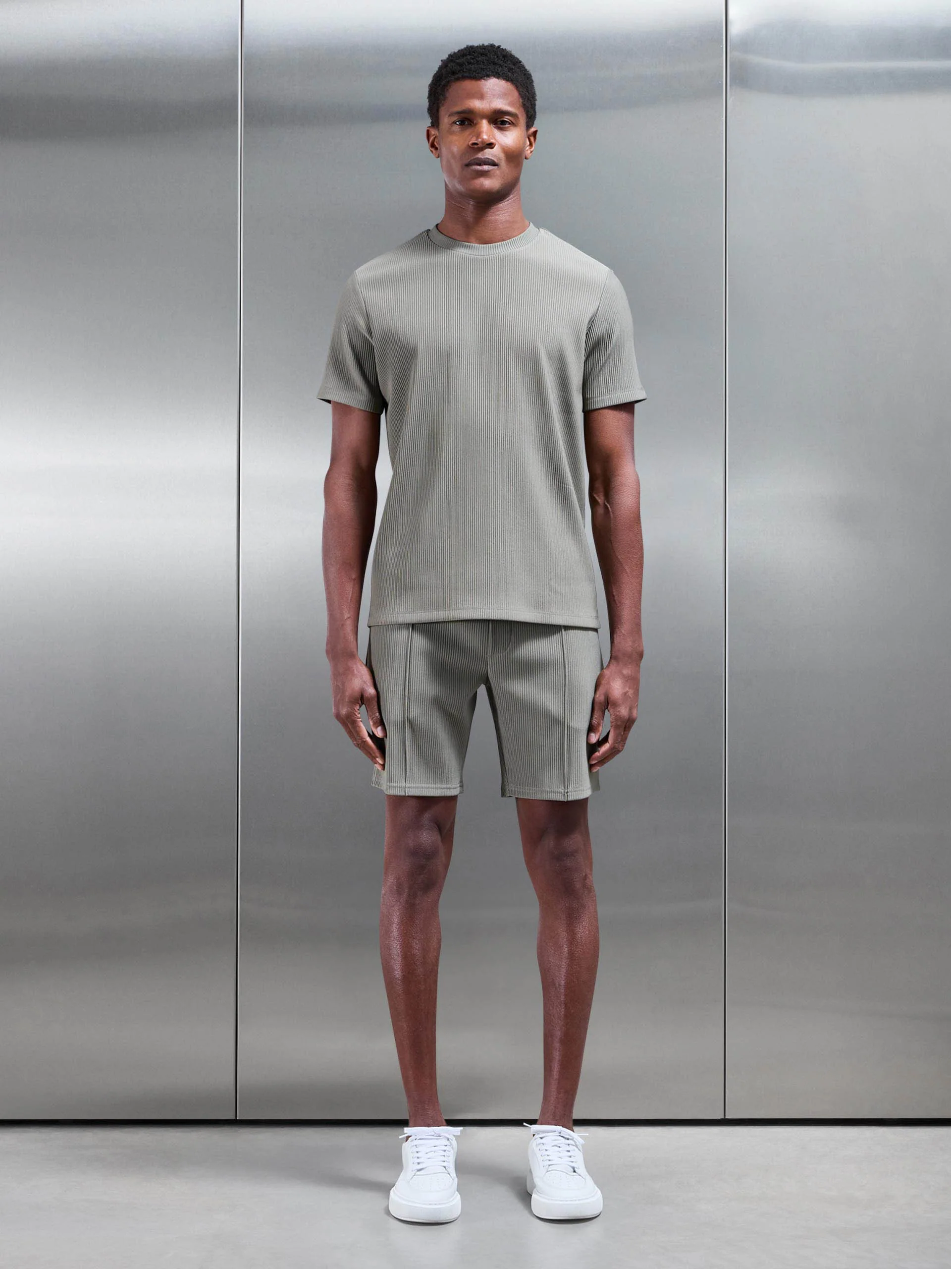 Pleated Short in Sage - Image 2