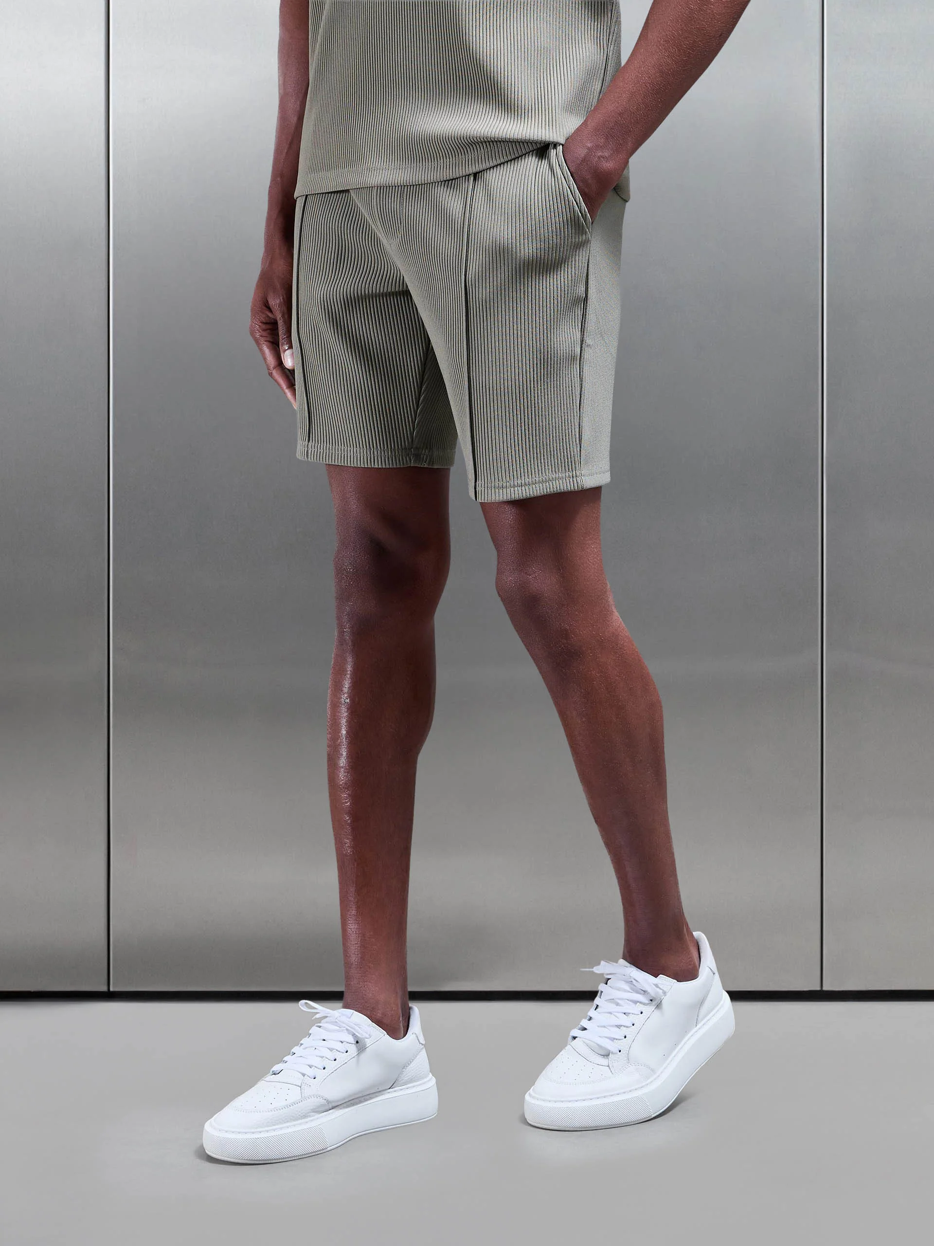 Pleated Short in Sage - Image 3
