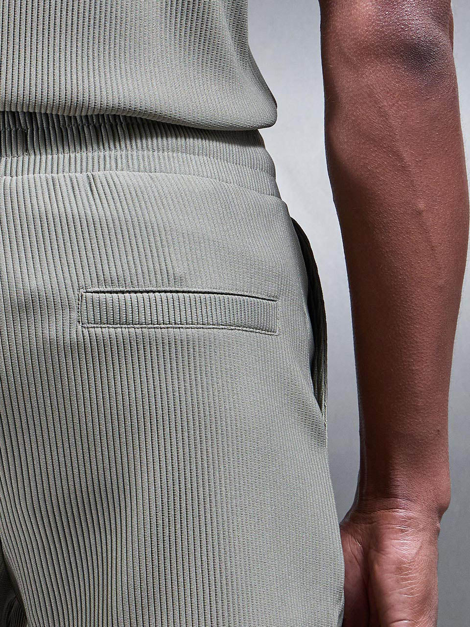 Pleated Short in Sage - Image 4