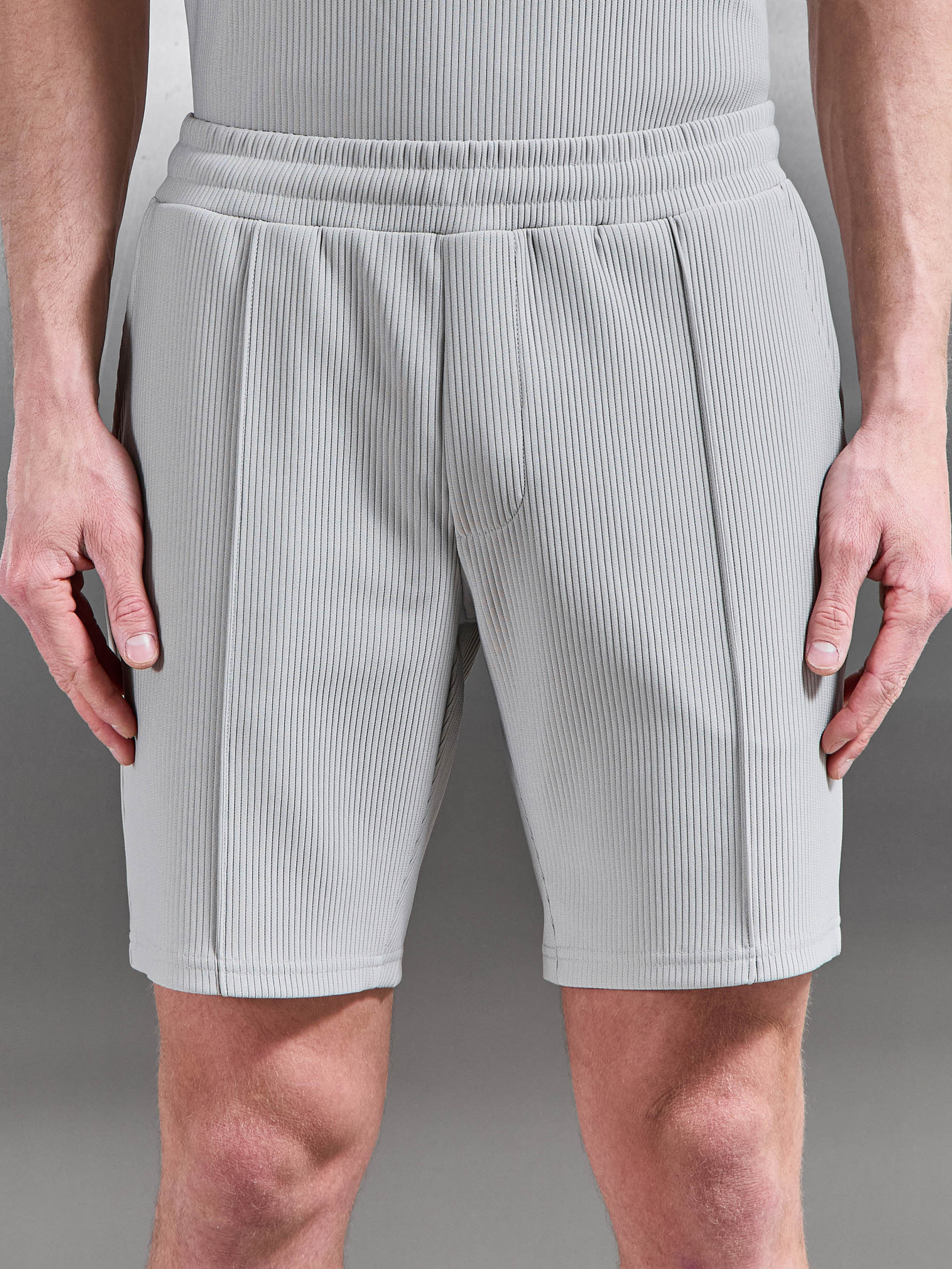 Pleated Short in Stone - Image 4