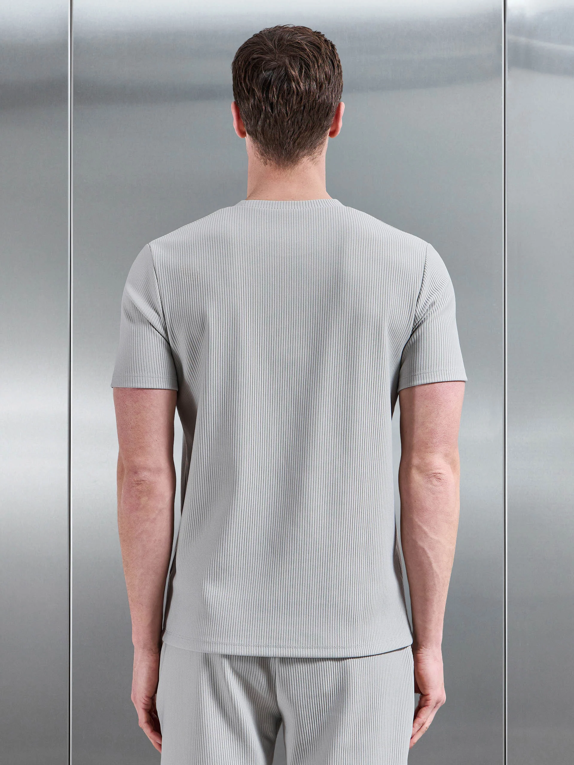 Pleated T-Shirt in Stone - Image 3