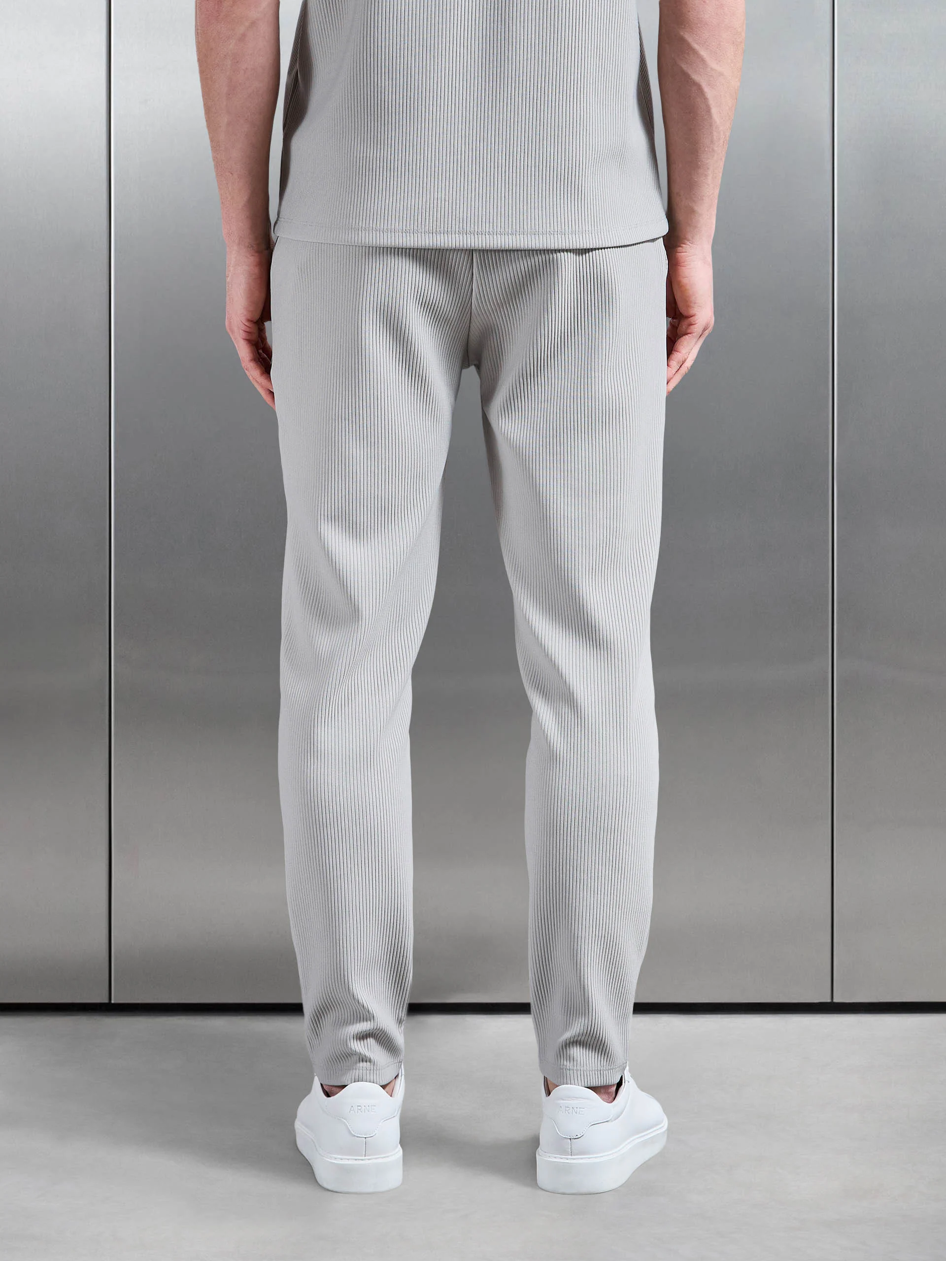 Pleated Trouser in Stone - Image 3