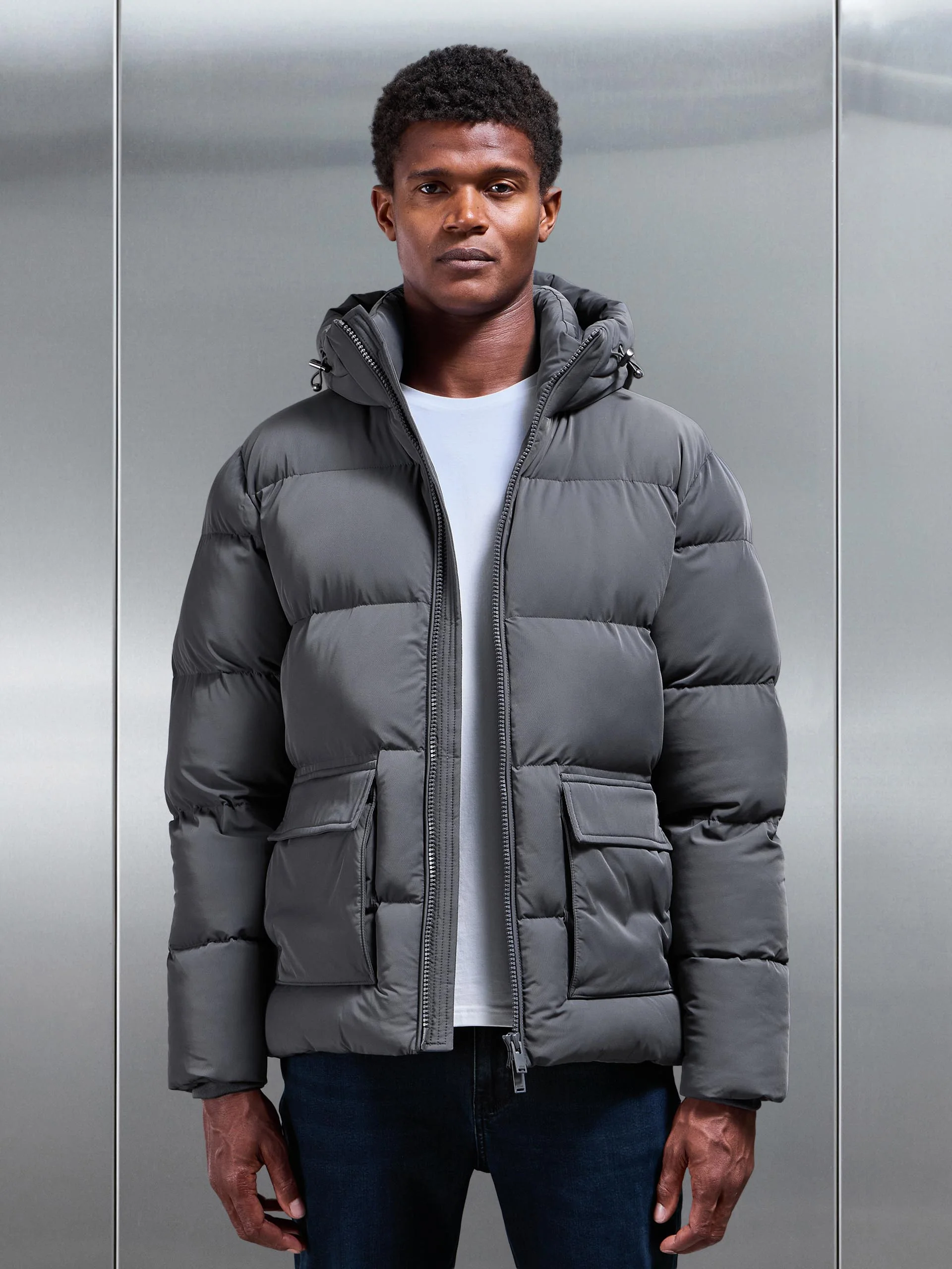 Puffer Parka in Grey - Image 8