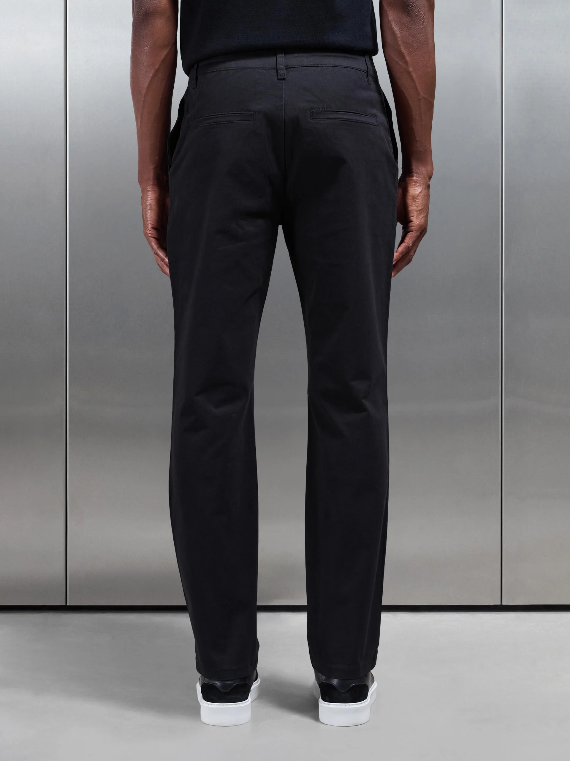Regular Fit Chino Trouser in Black - Image 3
