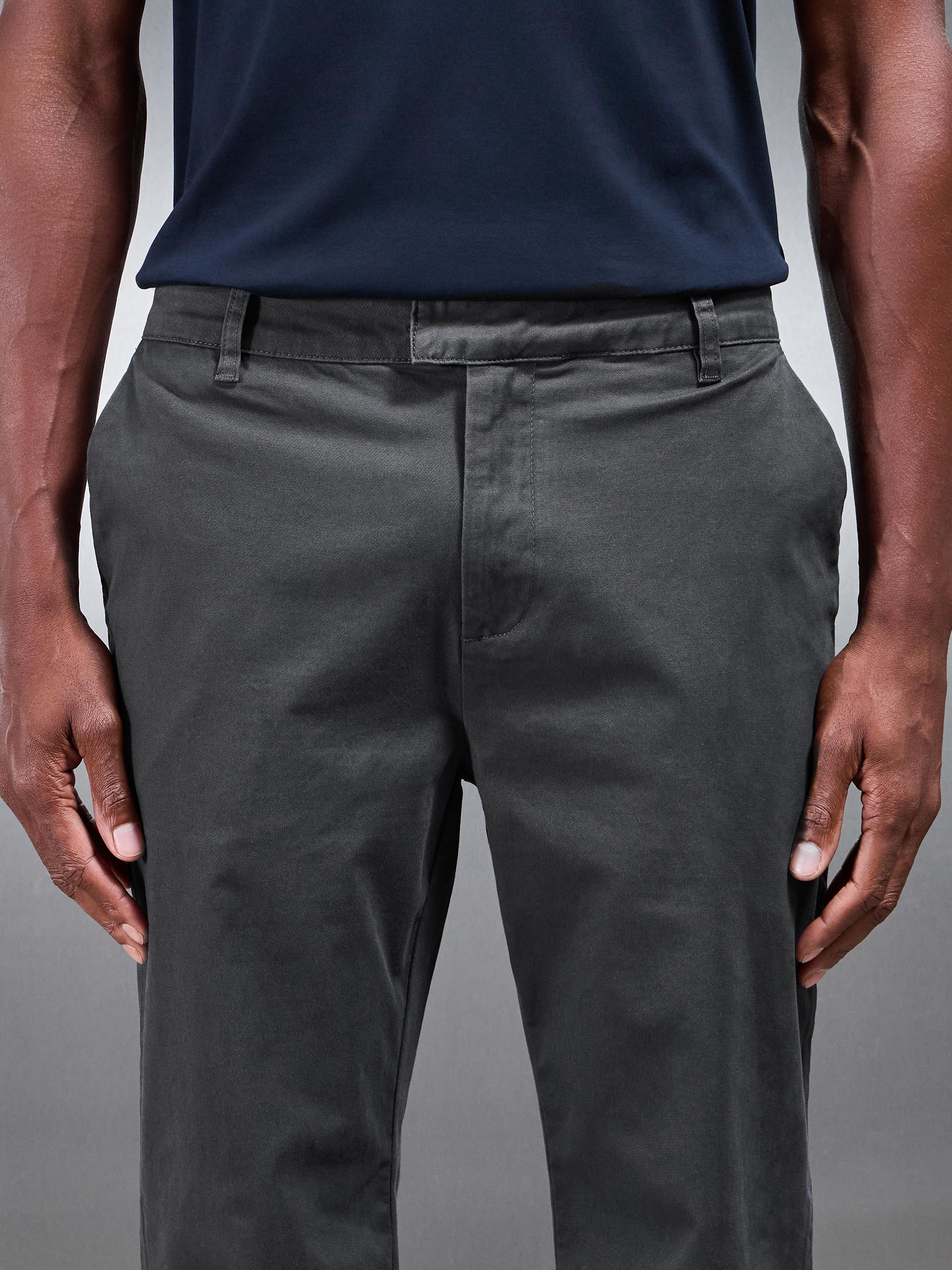 Regular Fit Chino Trouser in Grey - Image 4