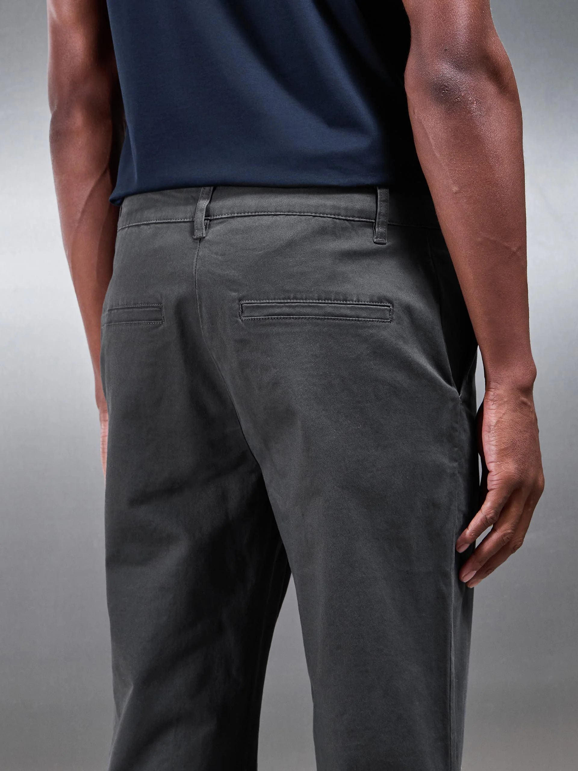 Regular Fit Chino Trouser in Grey - Image 6