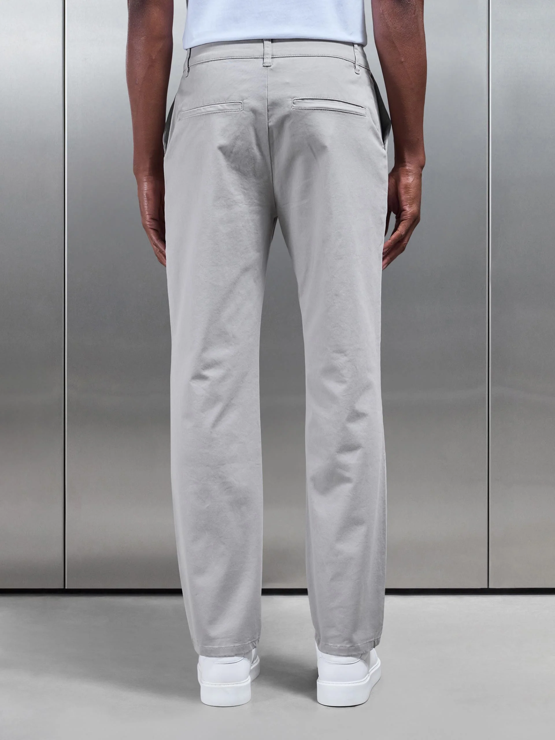 Regular Fit Chino Trouser in Stone - Image 3