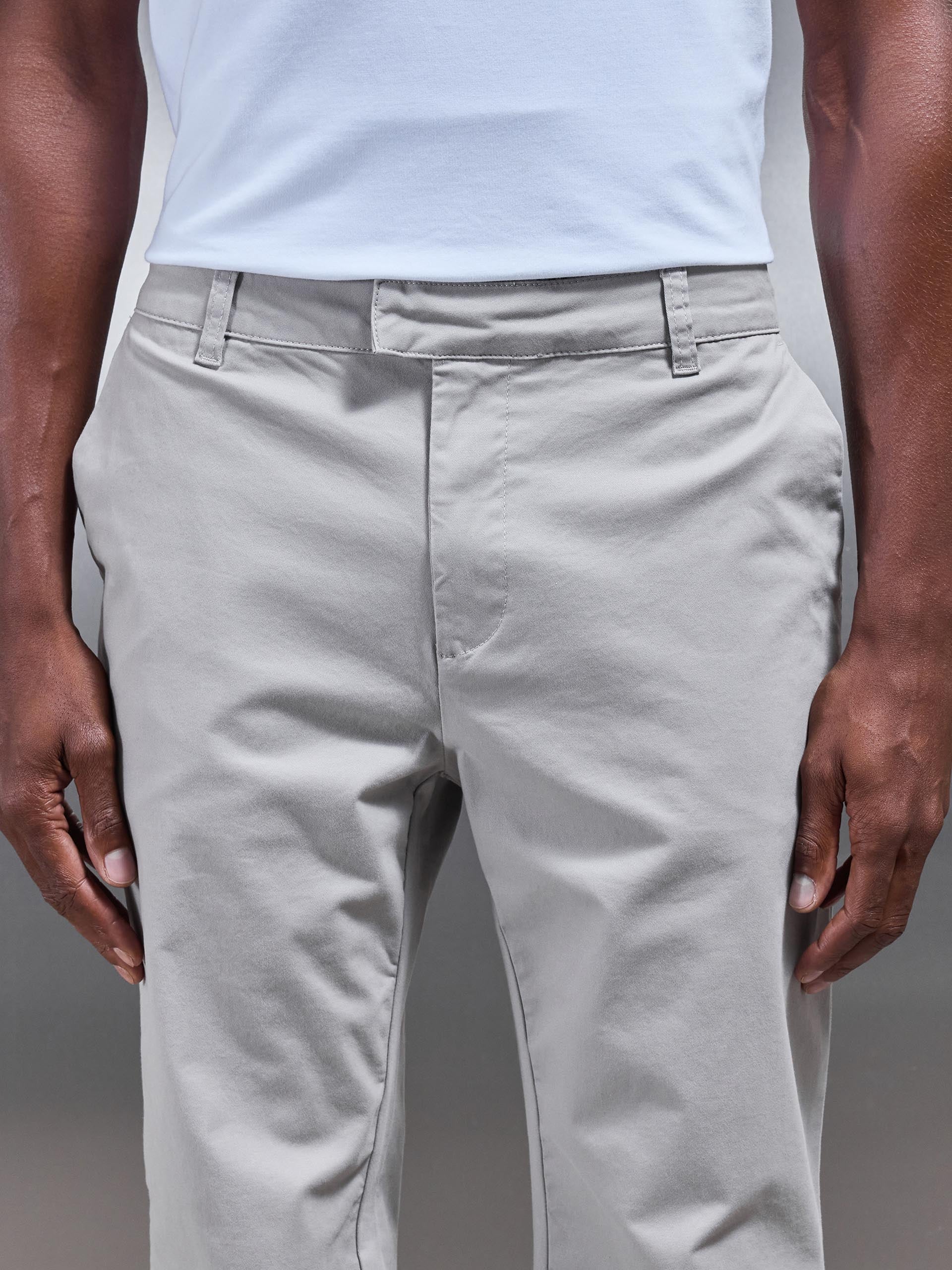 Regular Fit Chino Trouser in Stone - Image 4