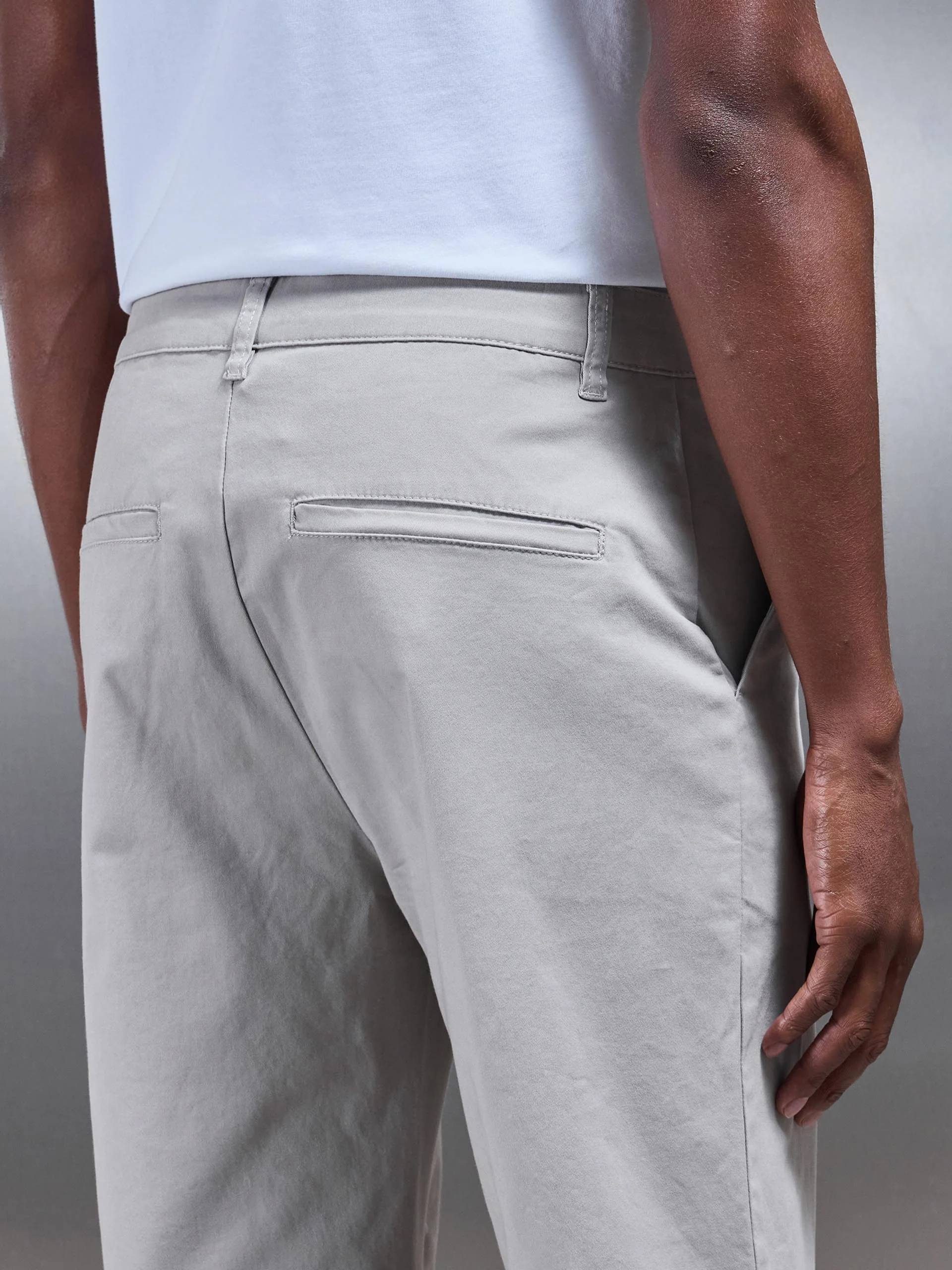 Regular Fit Chino Trouser in Stone - Image 6