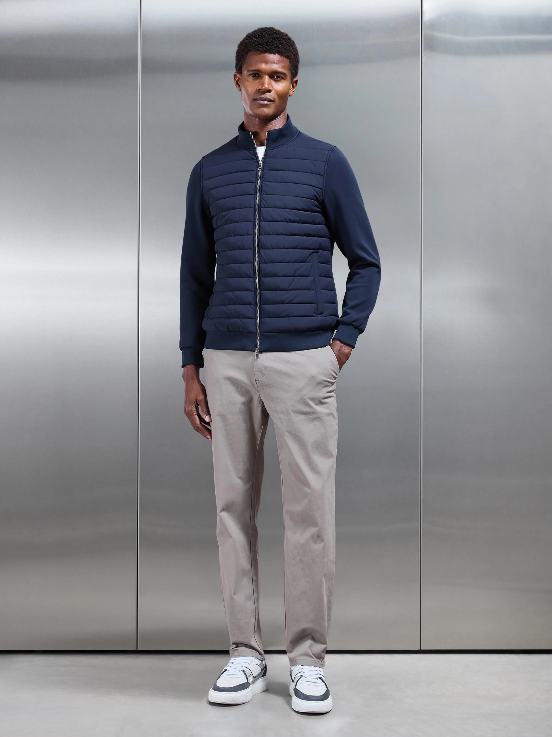 Regular Fit Chino Trouser in Taupe - Image 2