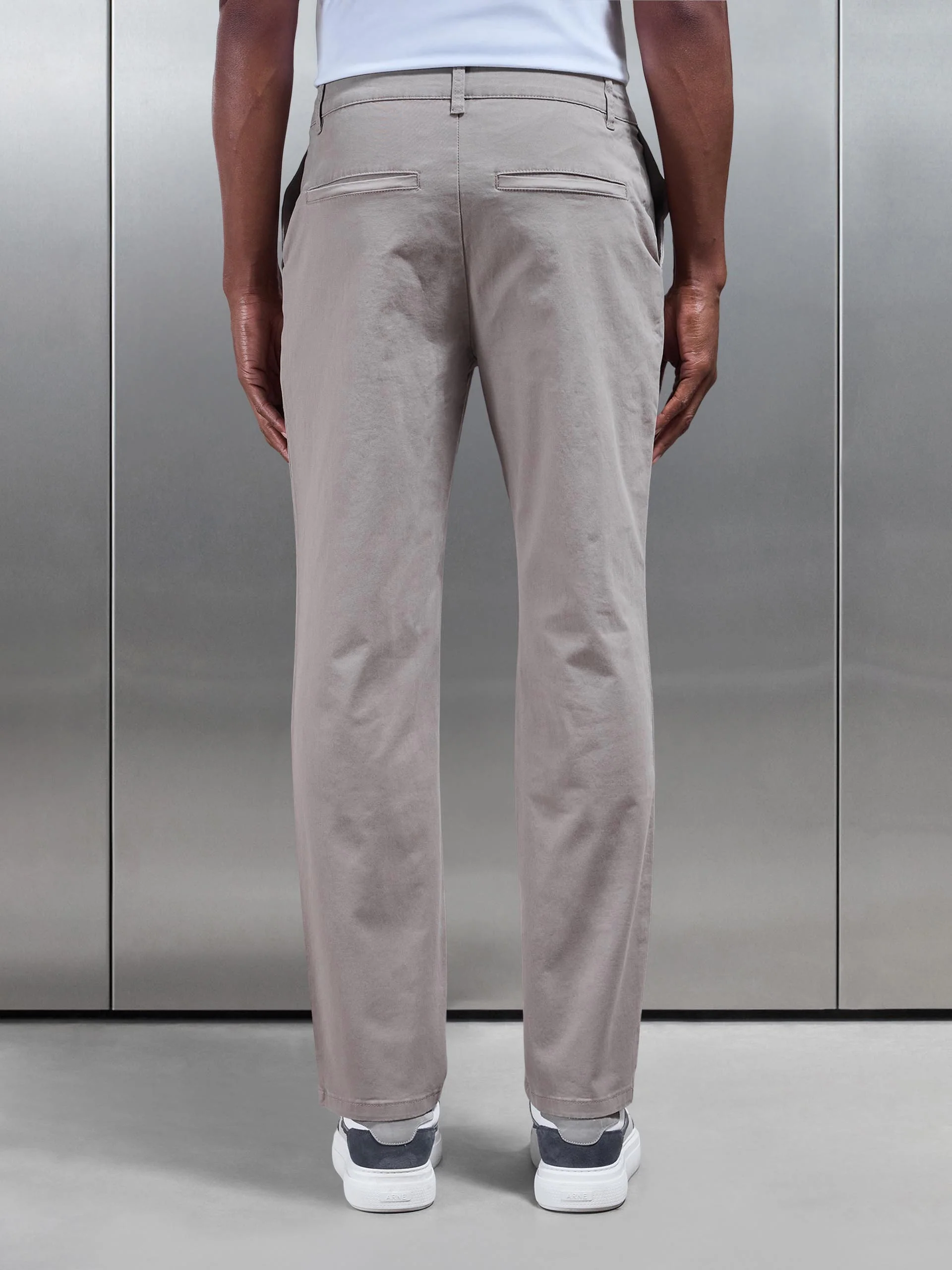 Regular Fit Chino Trouser in Taupe - Image 3