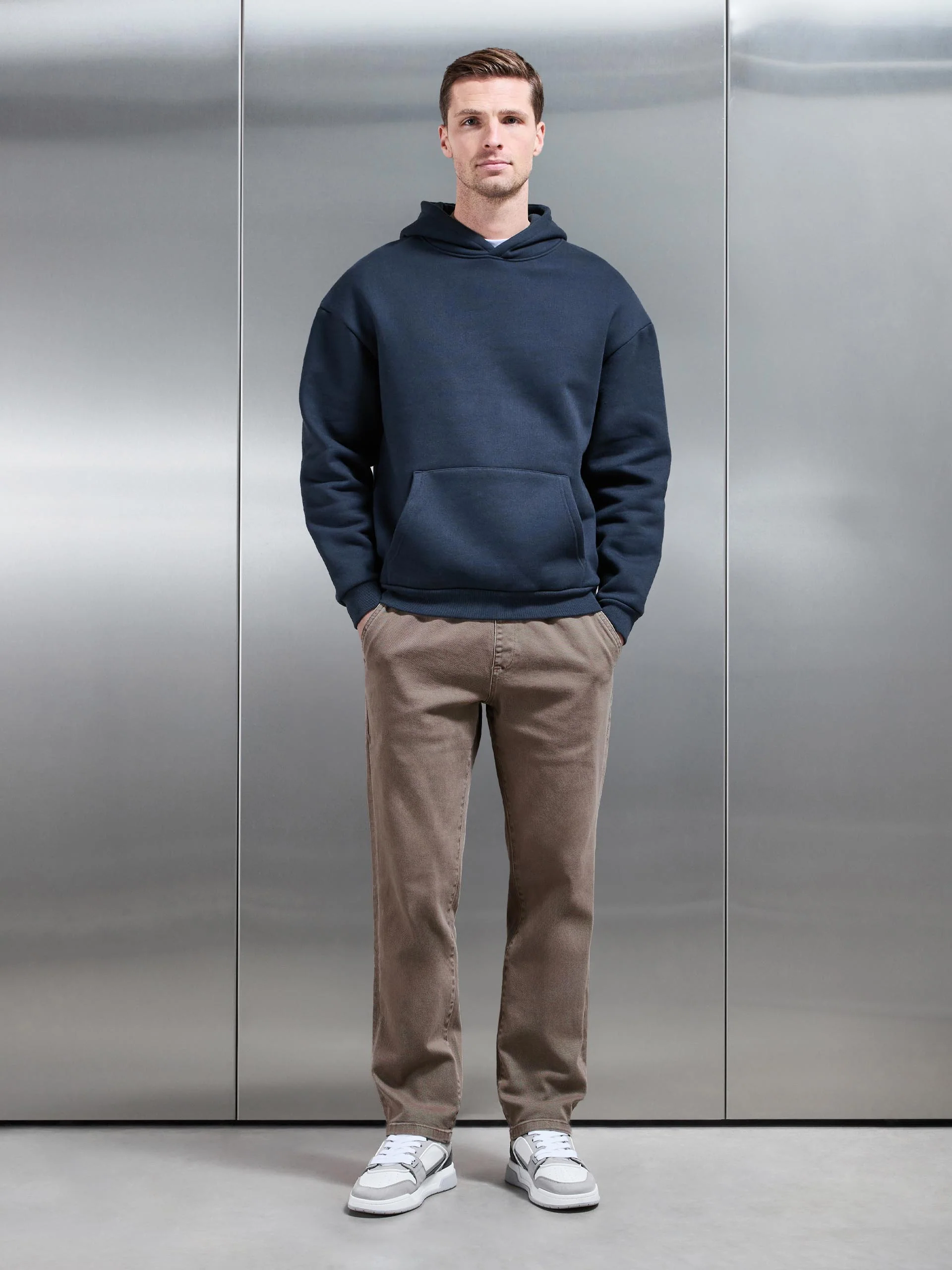 Relaxed Cotton Twill Trouser in Taupe - Image 2