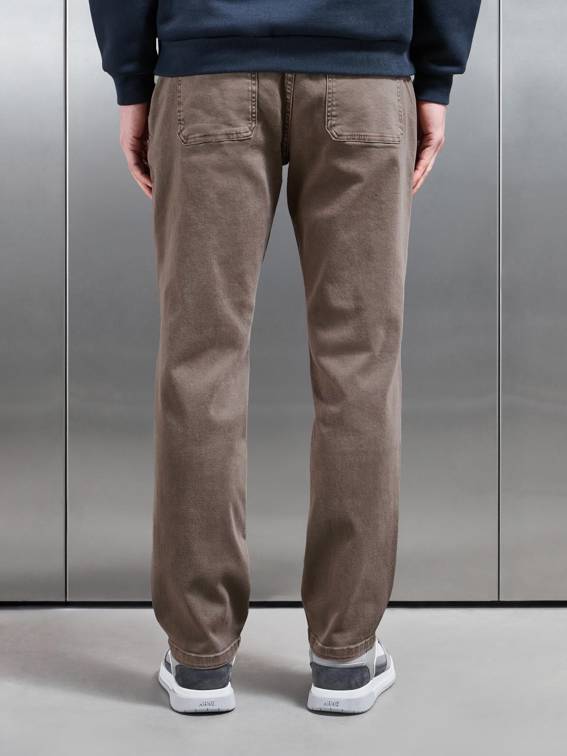 Relaxed Cotton Twill Trouser in Taupe - Image 3