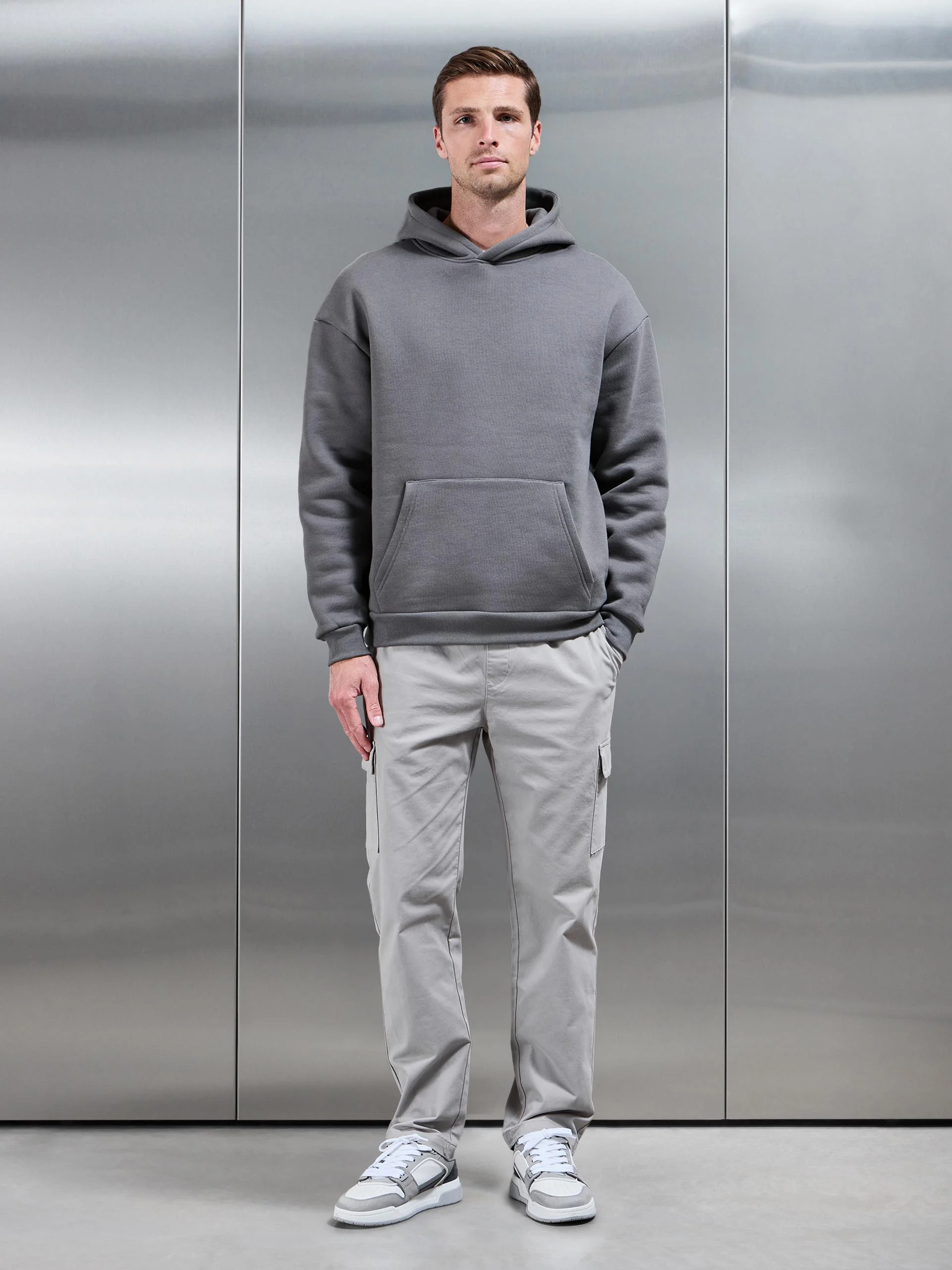 Relaxed Fit Cotton Cargo Pant in Stone - Image 3