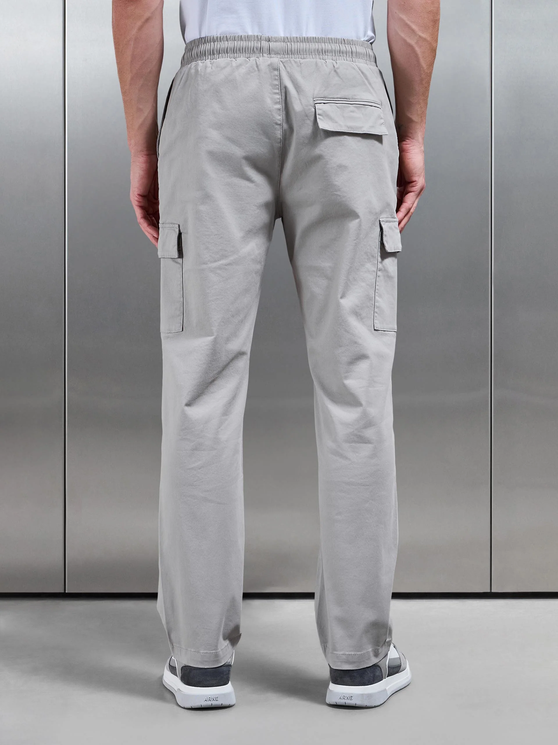 Relaxed Fit Cotton Cargo Pant in Stone - Image 4