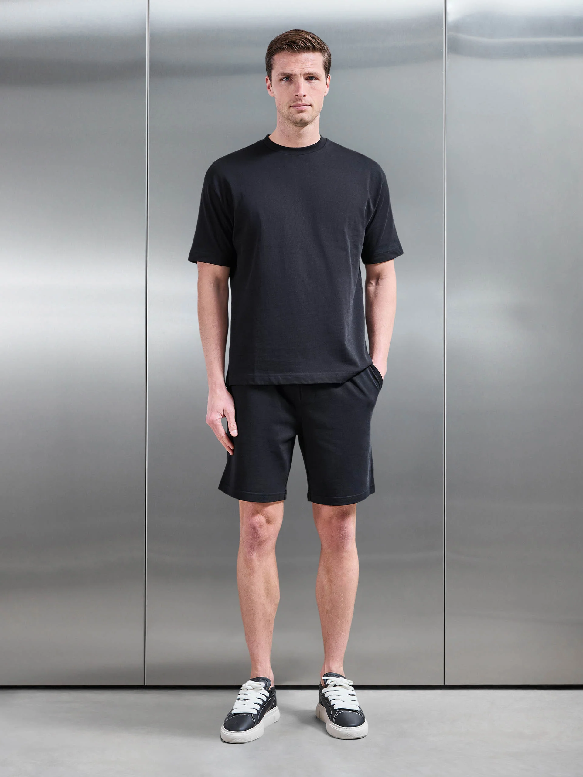 Relaxed Fit Cotton Short in Black - Image 2