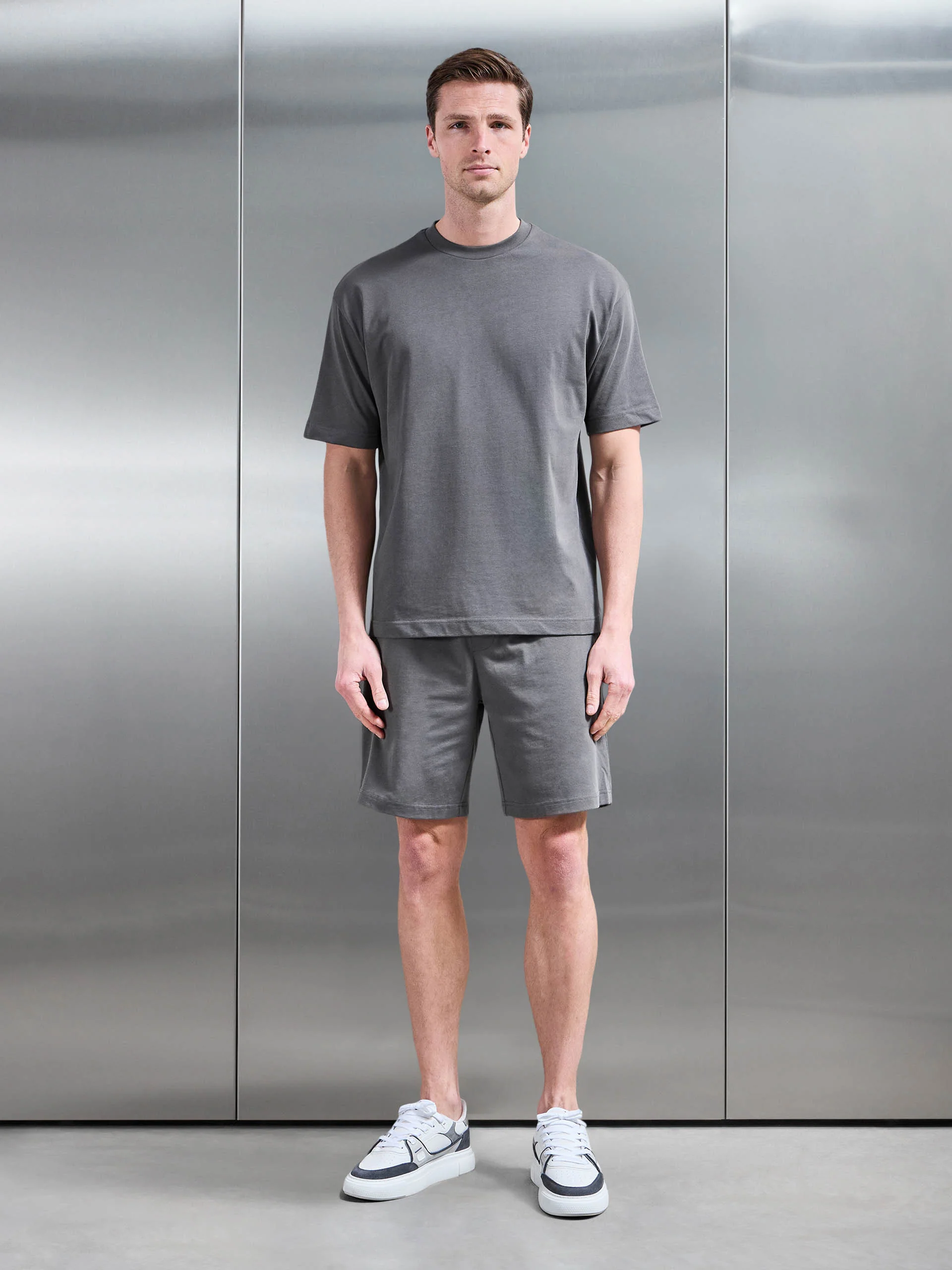 Relaxed Fit Cotton Short in Grey - Image 2