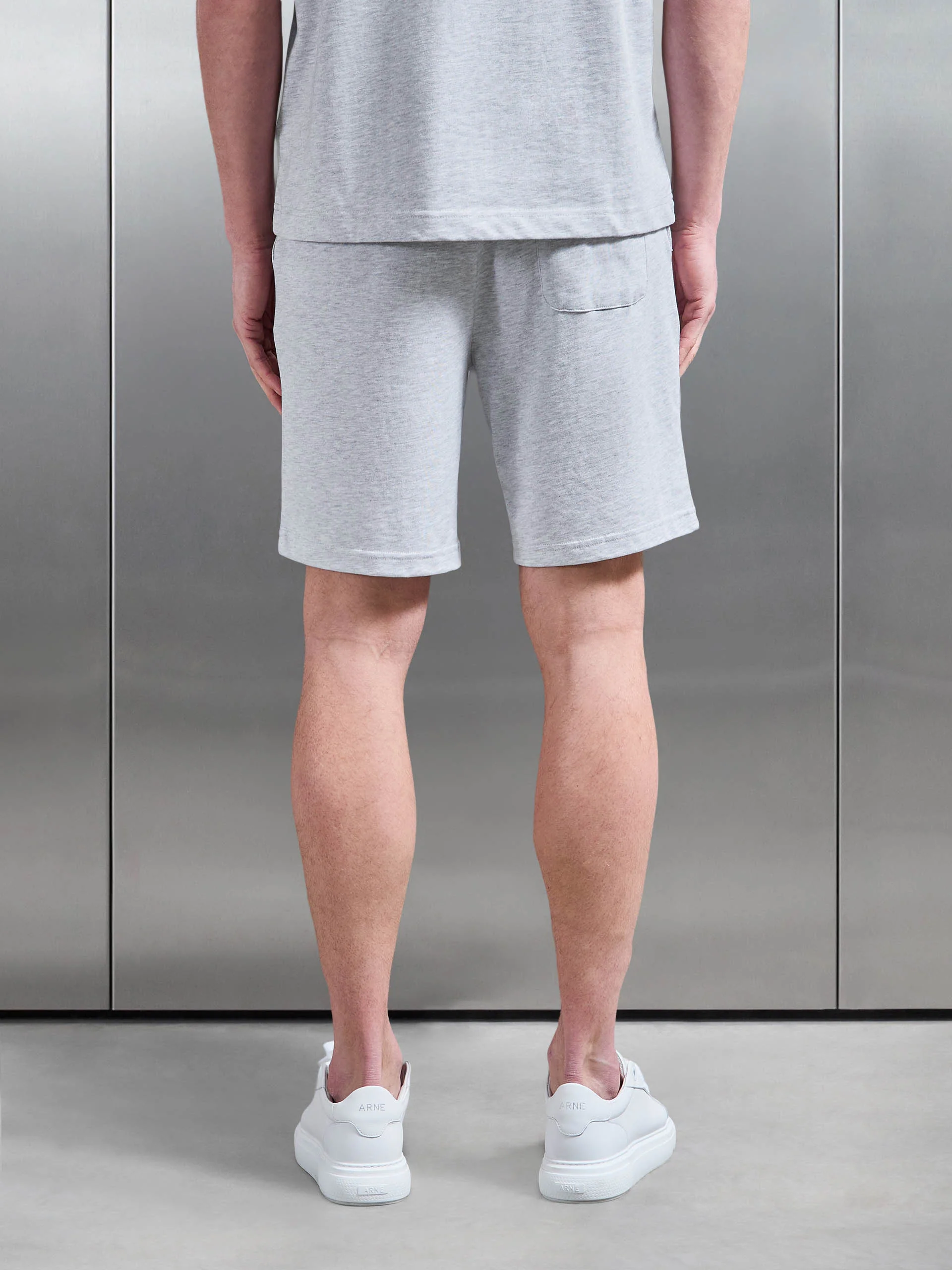 Relaxed Fit Cotton Short in Marl Grey - Image 3