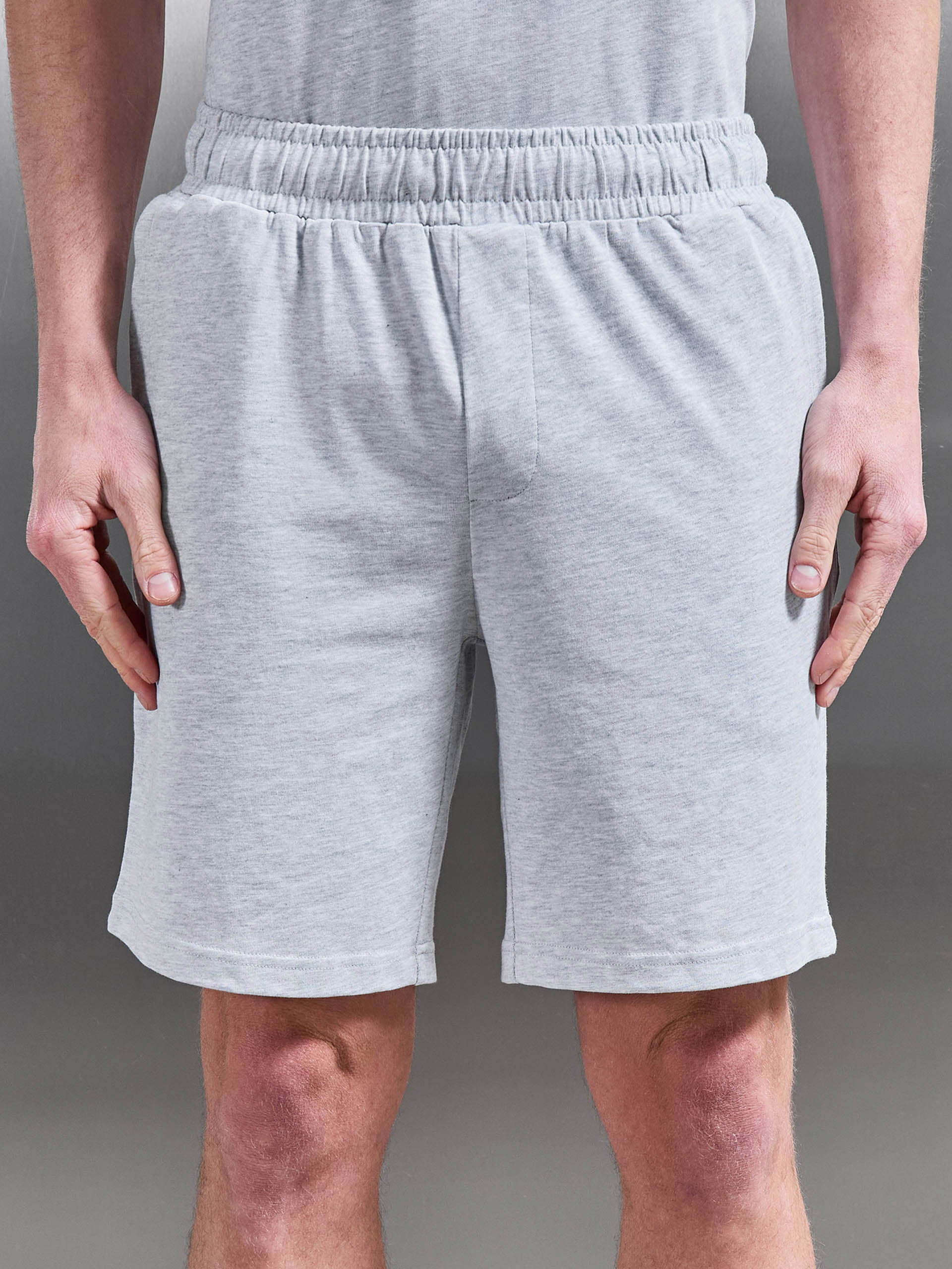 Relaxed Fit Cotton Short in Marl Grey - Image 4