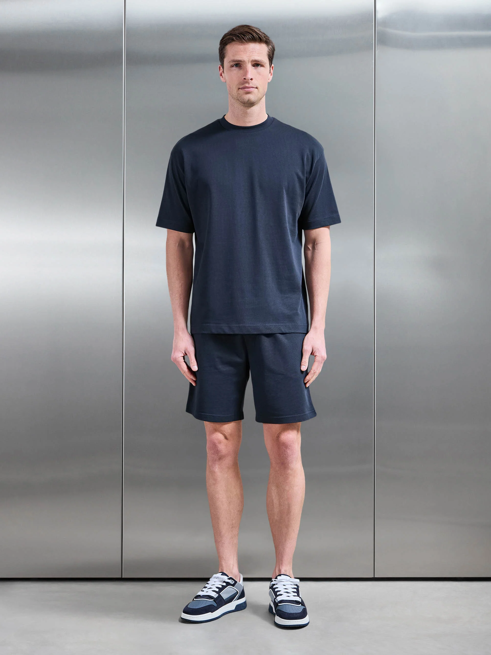 Relaxed Fit Cotton Short in Navy - Image 2